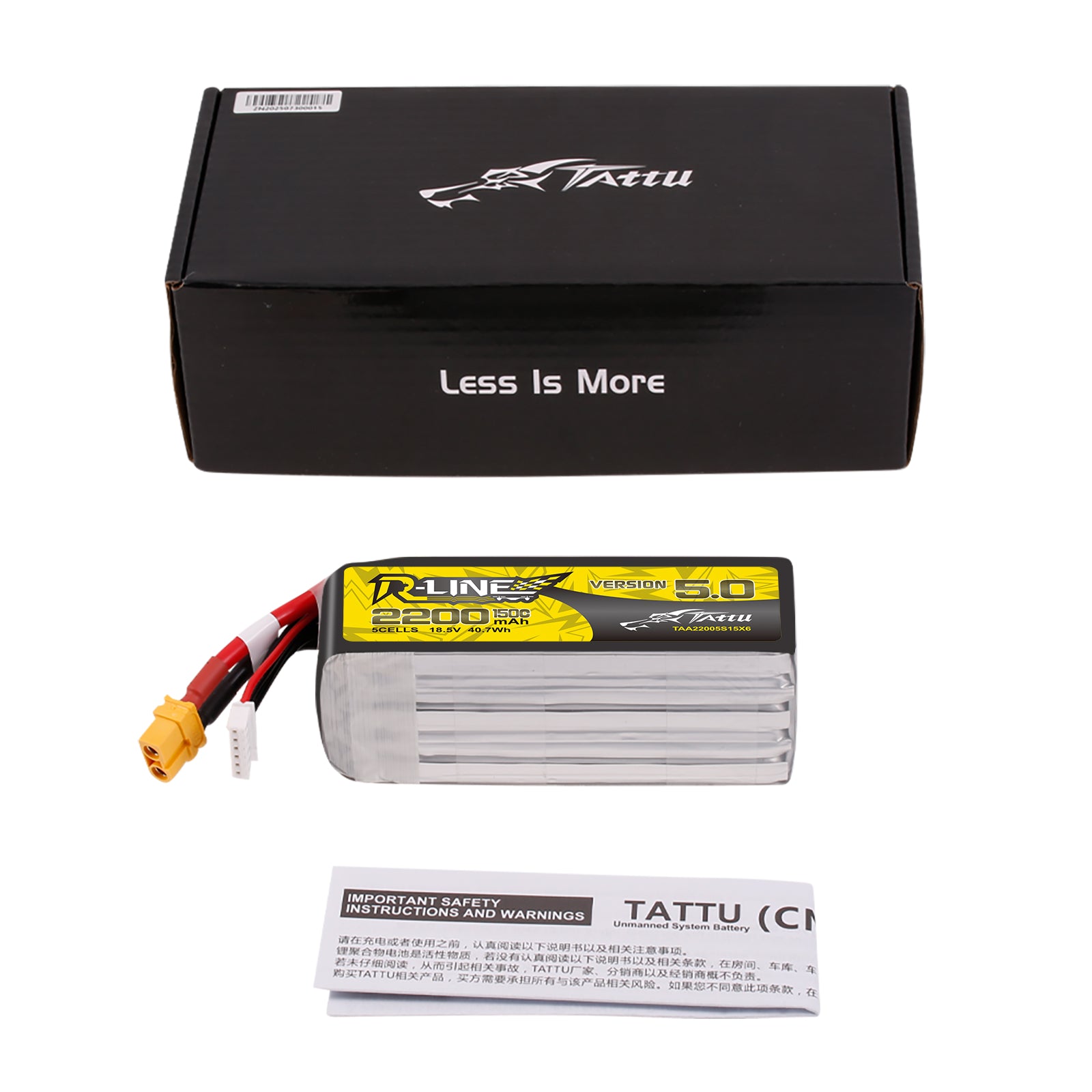 Tattu R-Line 2200mAh 5S 150C 18.5V batterie LiPo XT60U-F
