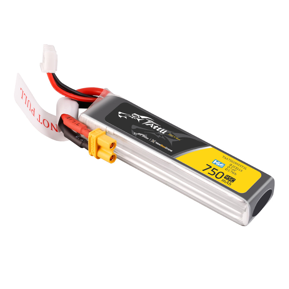 Tattu 750mAh 2S batterie LiPo HV 7.6V 95C XT30 long