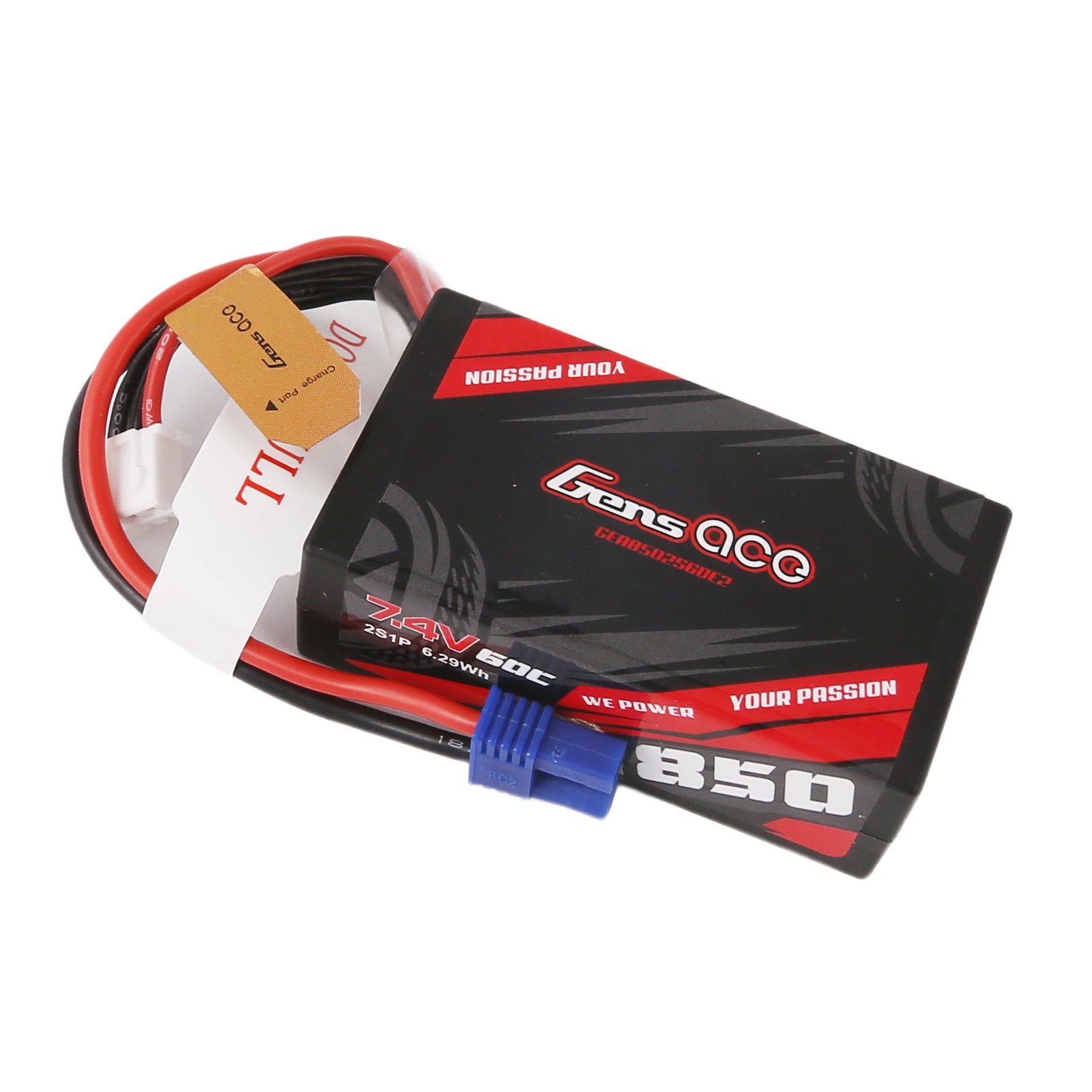 Gens Ace Car Classic 850mAh 2S 60C batterie LiPo 7.4V EC2