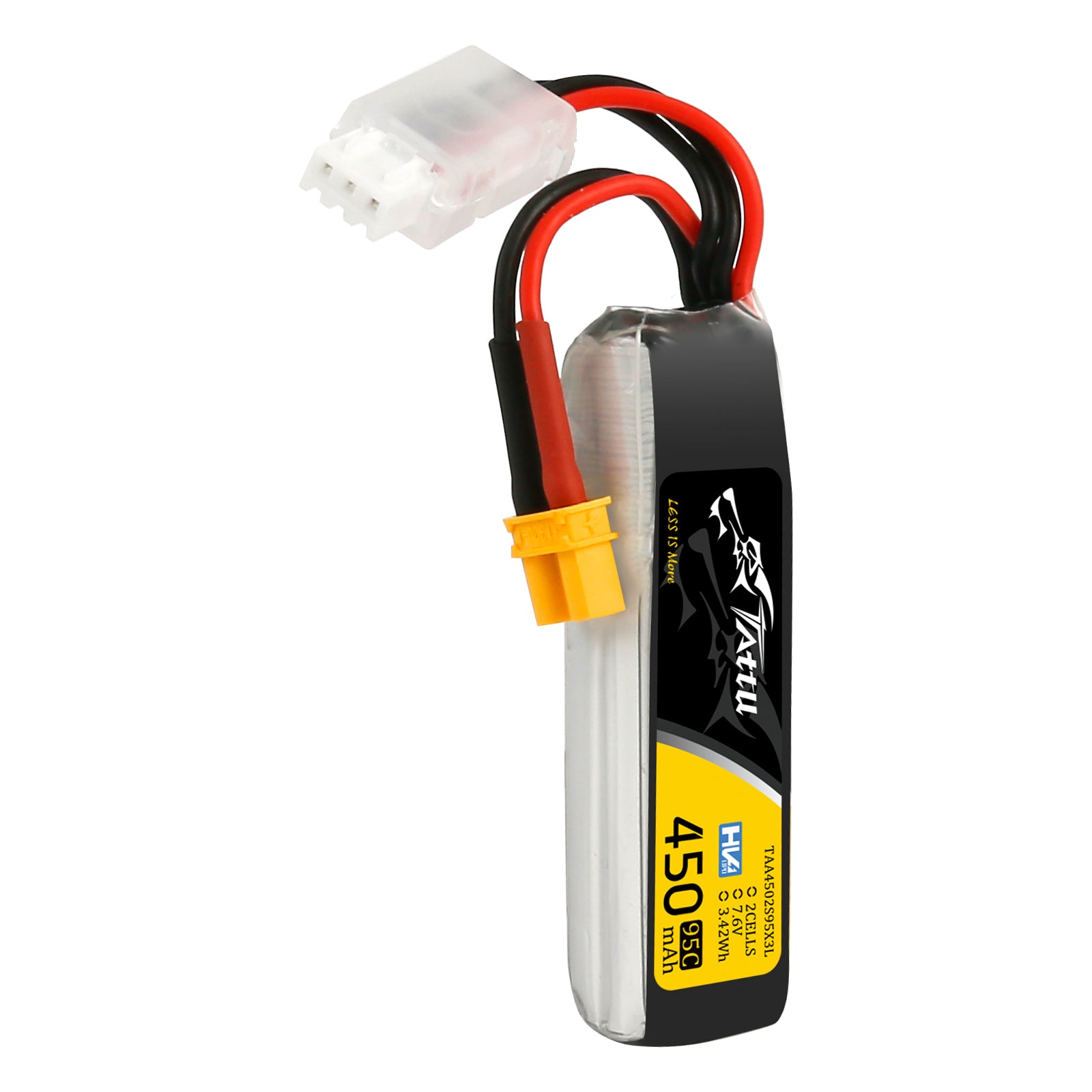 Tattu 450mAh 2S 95C batterie LiPo HV 7,6V XT30 long