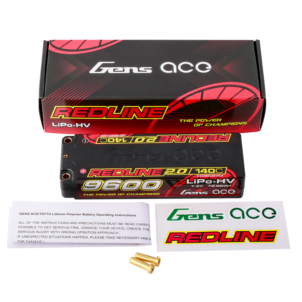 Gens ace Redline 9600mAh 2S batterie lipo HV 140C hardcase