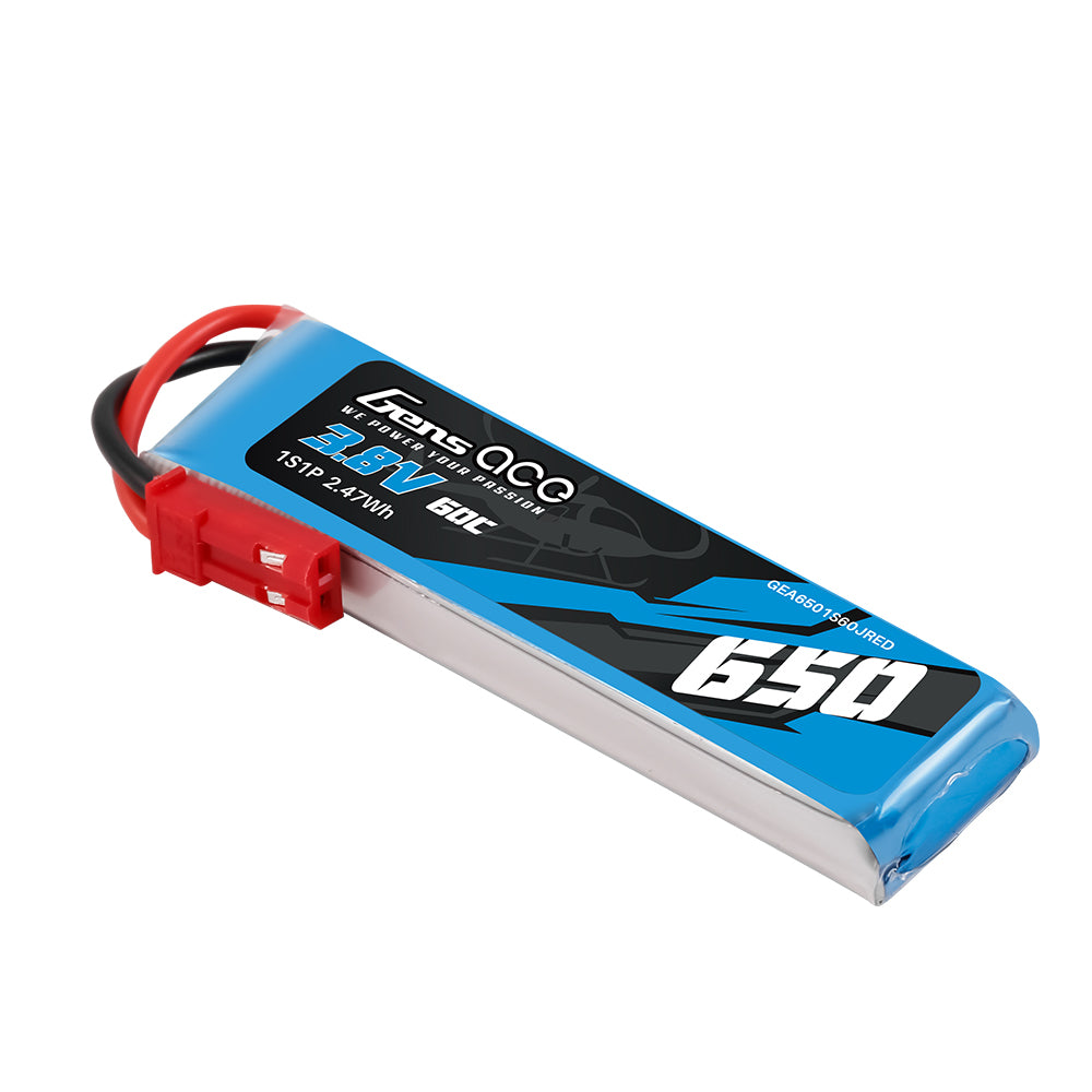Gens Ace Classic 650mAh 1S batterie LiPo HV 3.8V 60C JST