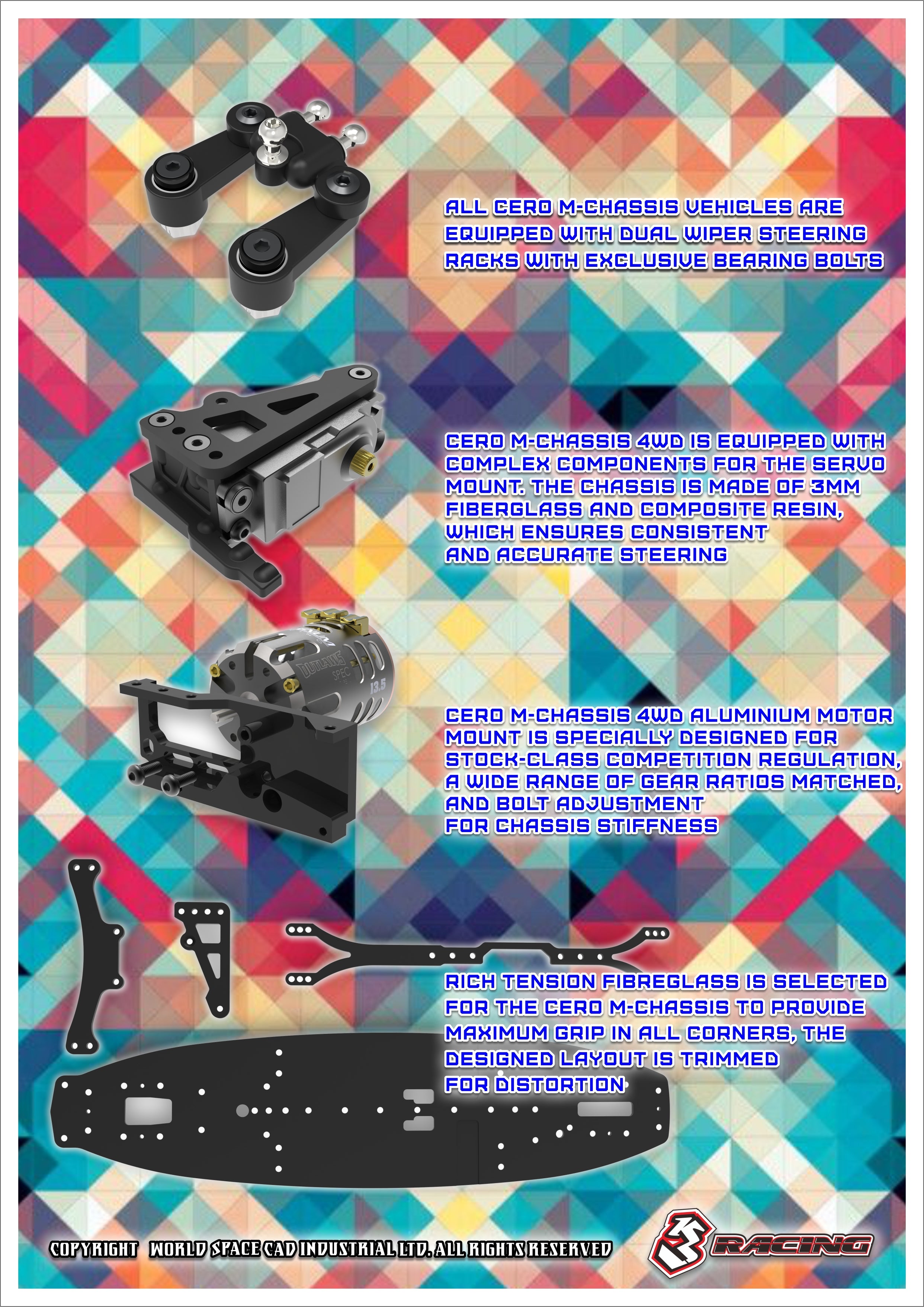 3Racing Cero Sport M-FWD kit voiture RC traction 225mm