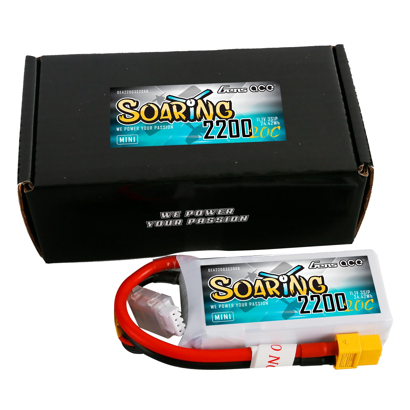 Gens Ace Soaring 2200mAh 3S 20C 11.1V batterie LiPo XT60