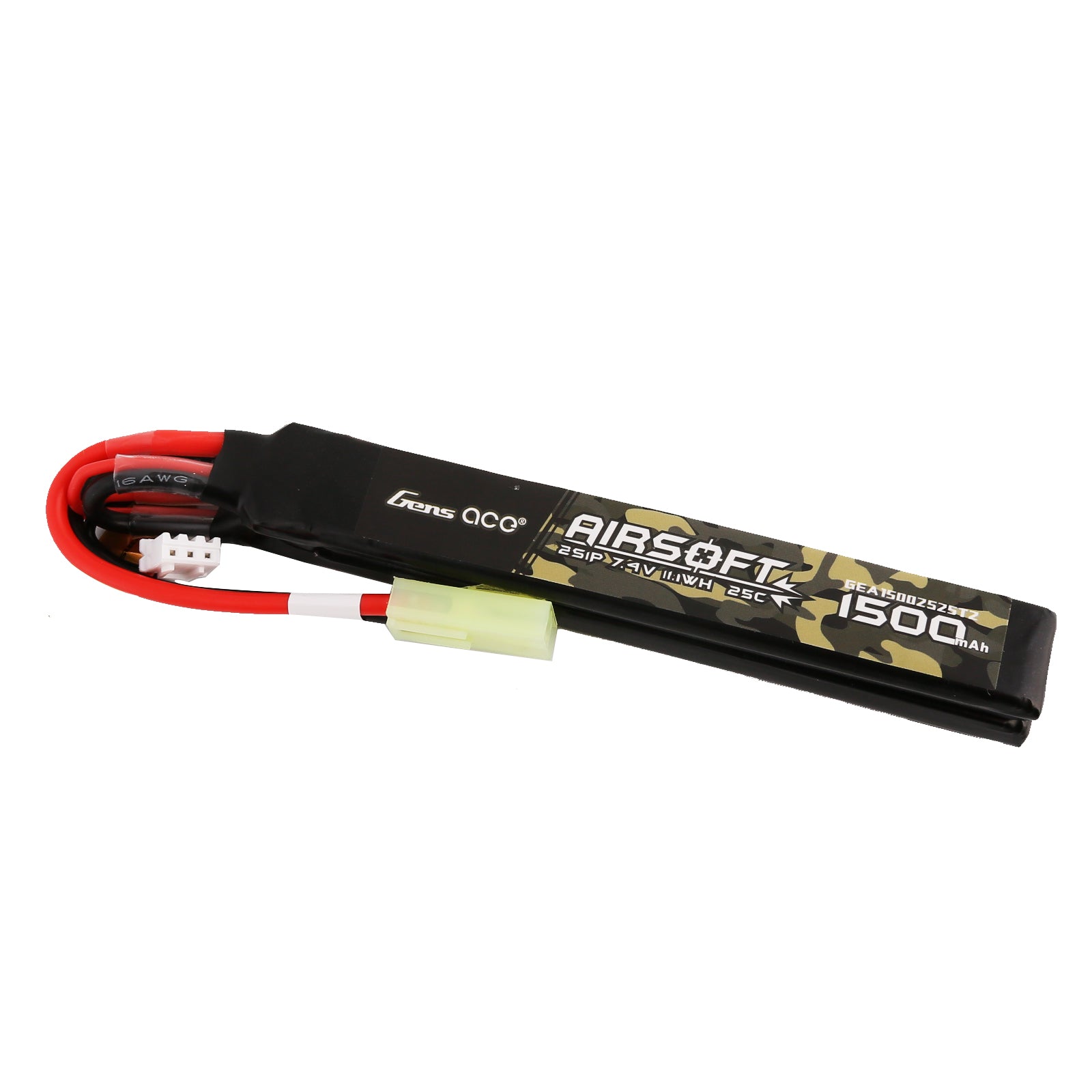 Gens Ace 1500mAh 2S 25C batterie LiPo airsoft 7,4V nunchuck