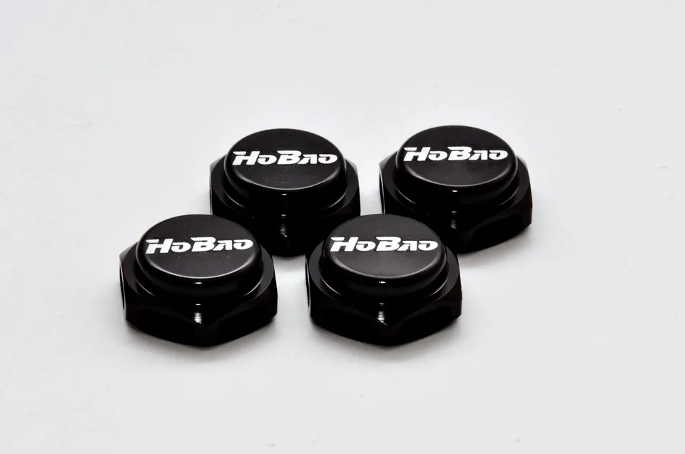 Hobao 87230B Écrous roue 17mm noirs lot 4 pas 1.25