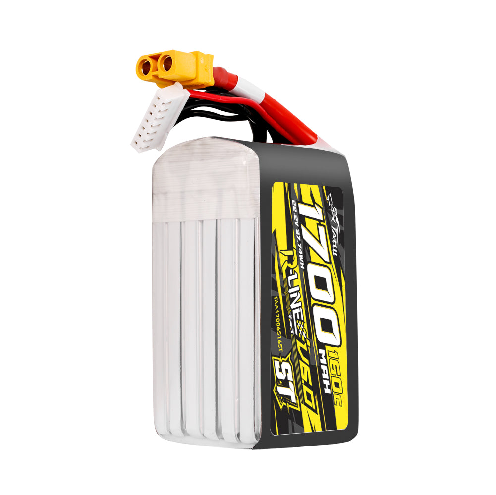 Tattu R-Line 1700mAh 6S 160C 22.2V batterie LiPo XT60 ST