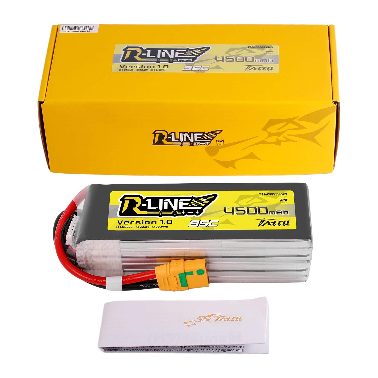 Tattu R-Line 4500mAh 6S batterie lipo 22.2V 95C XT90-S