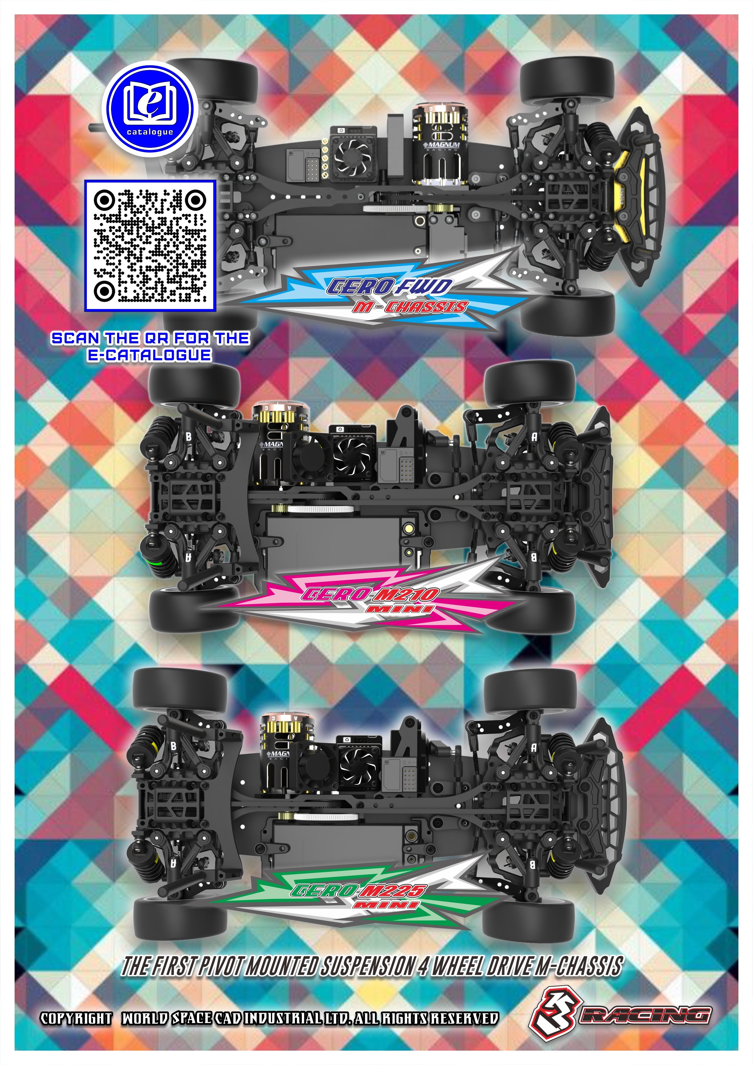 3Racing Cero Sport M225 kit chassis M 225 mm 4WD