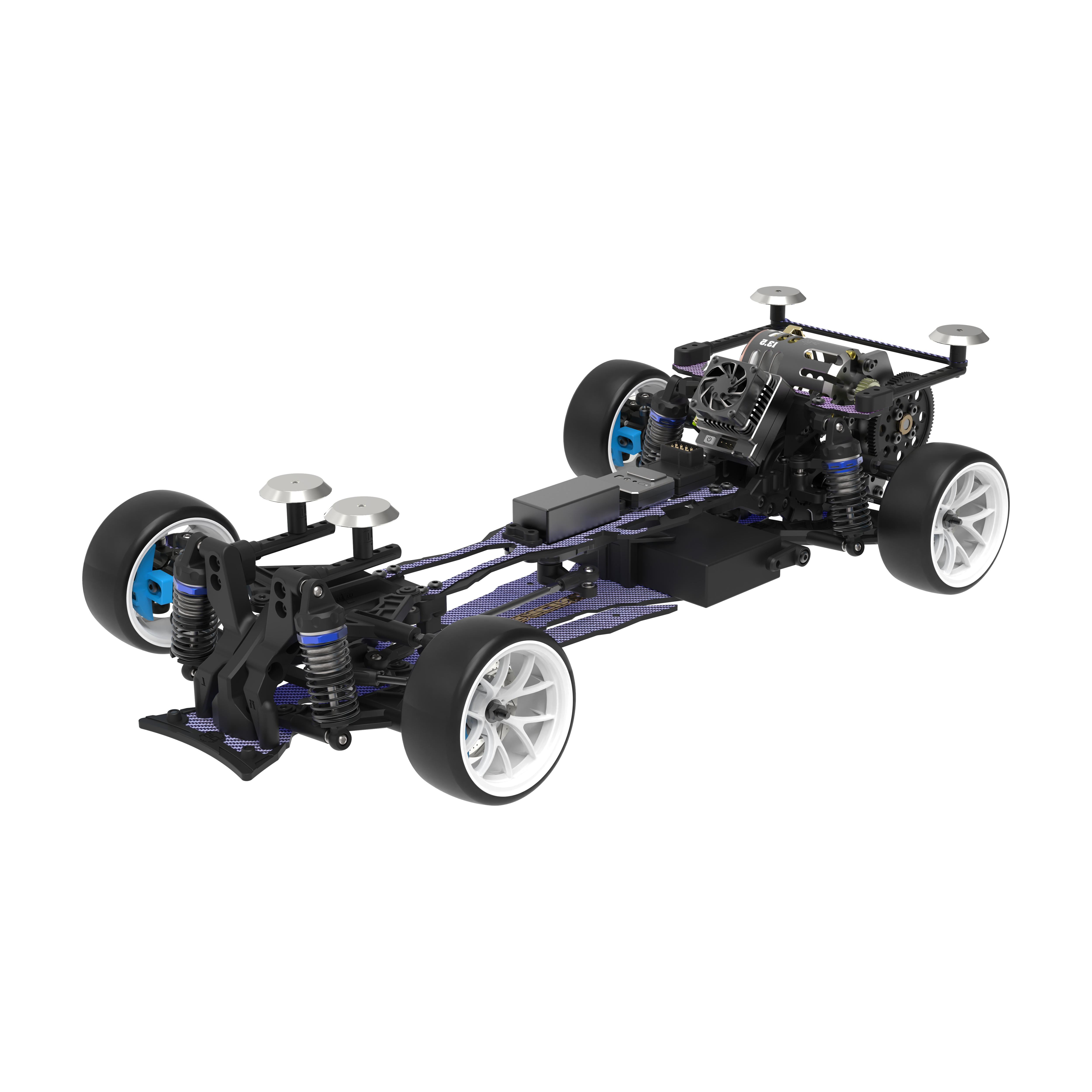 3Racing Sakura D6GA kit drift carbone bleu courroie