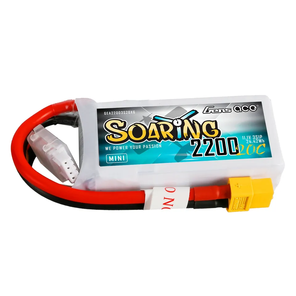 Gens Ace Soaring 2200mAh 3S 20C 11.1V batterie LiPo XT60