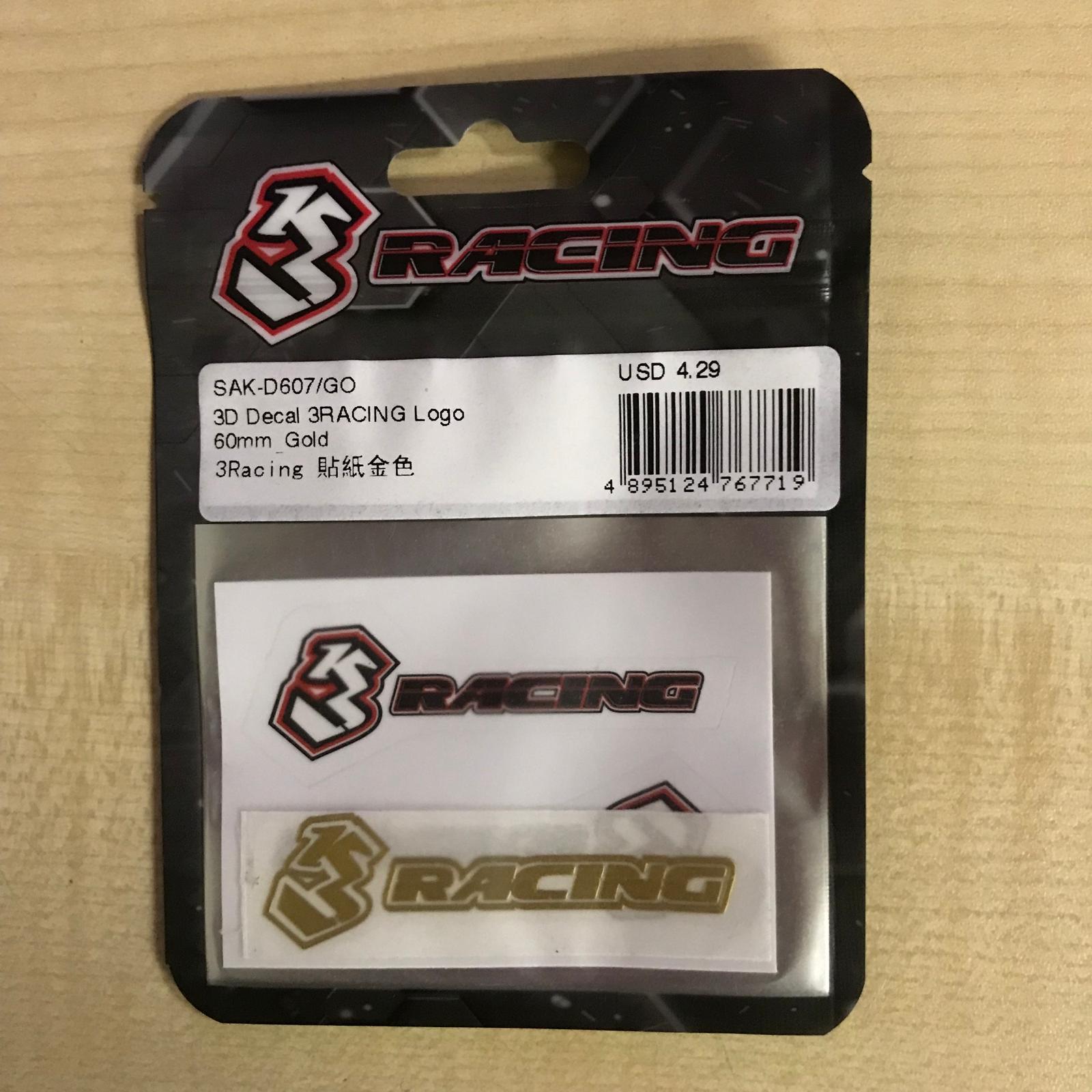 3Racing Sakura sticker 3D SAK-D607 logo 60mm doré