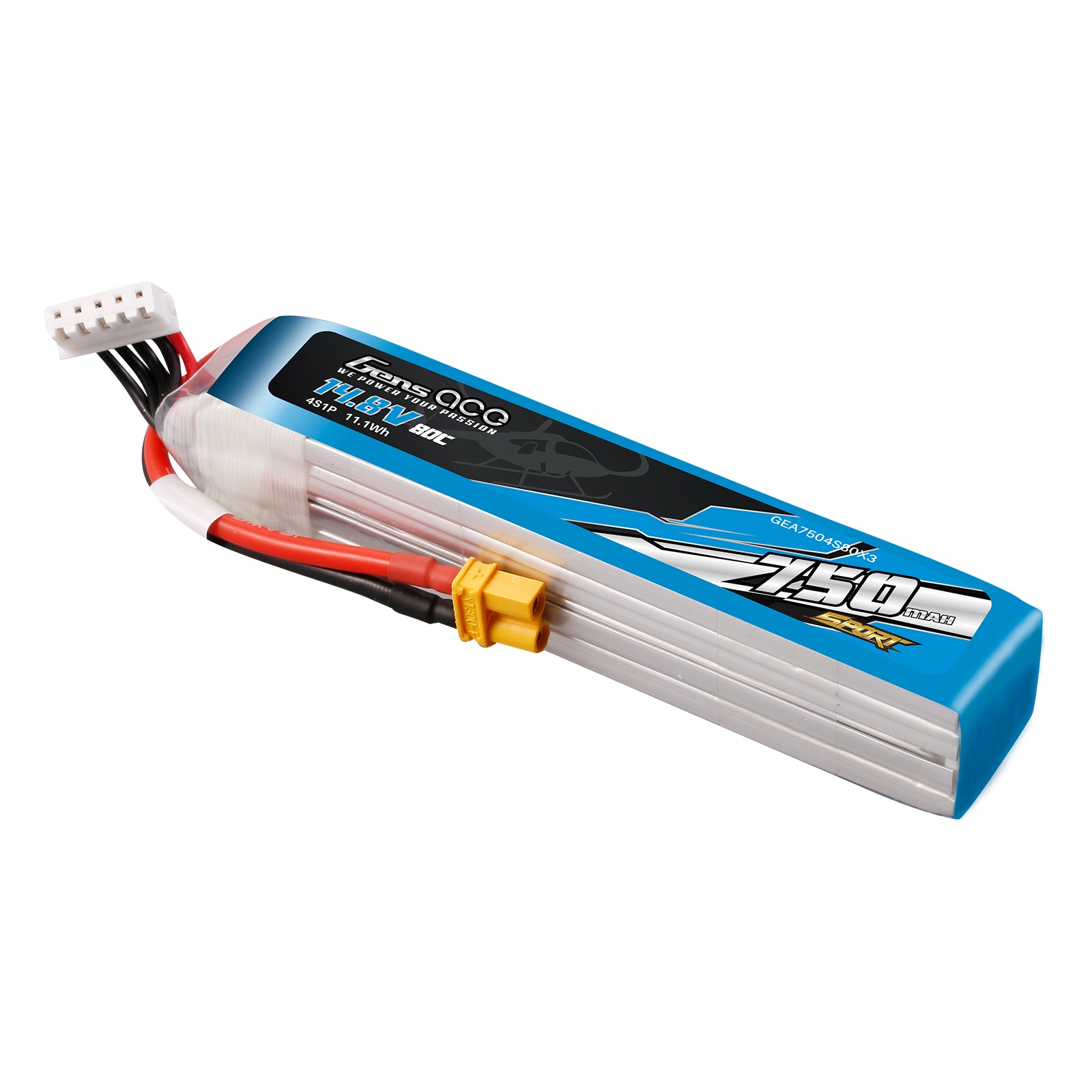 Gens Ace 750mAh 4S 80C batterie LiPo XT30 14,8V F5J