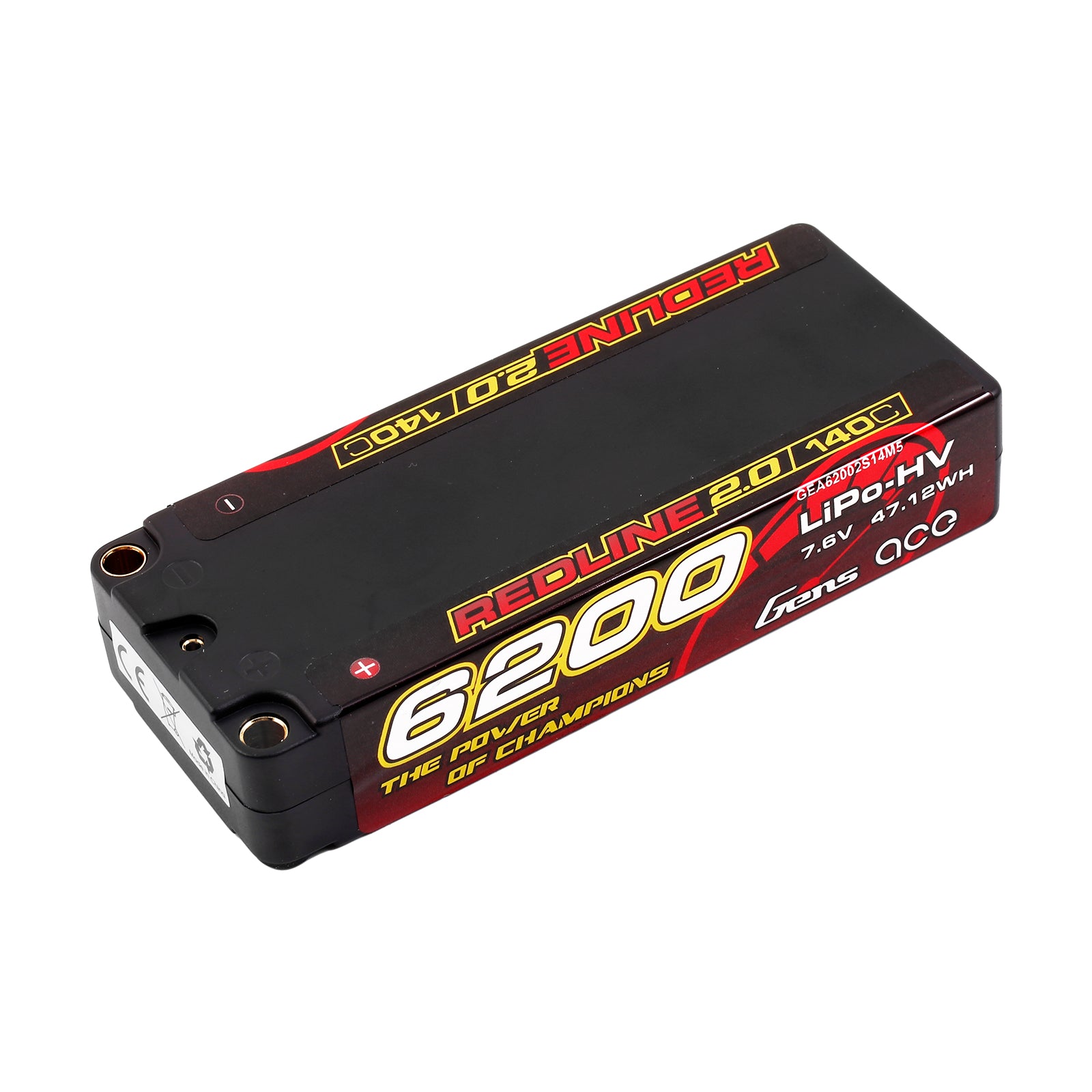 Gens Ace Redline 2.0 6200mAh 2S batterie LiPo 140C 7.6V HV
