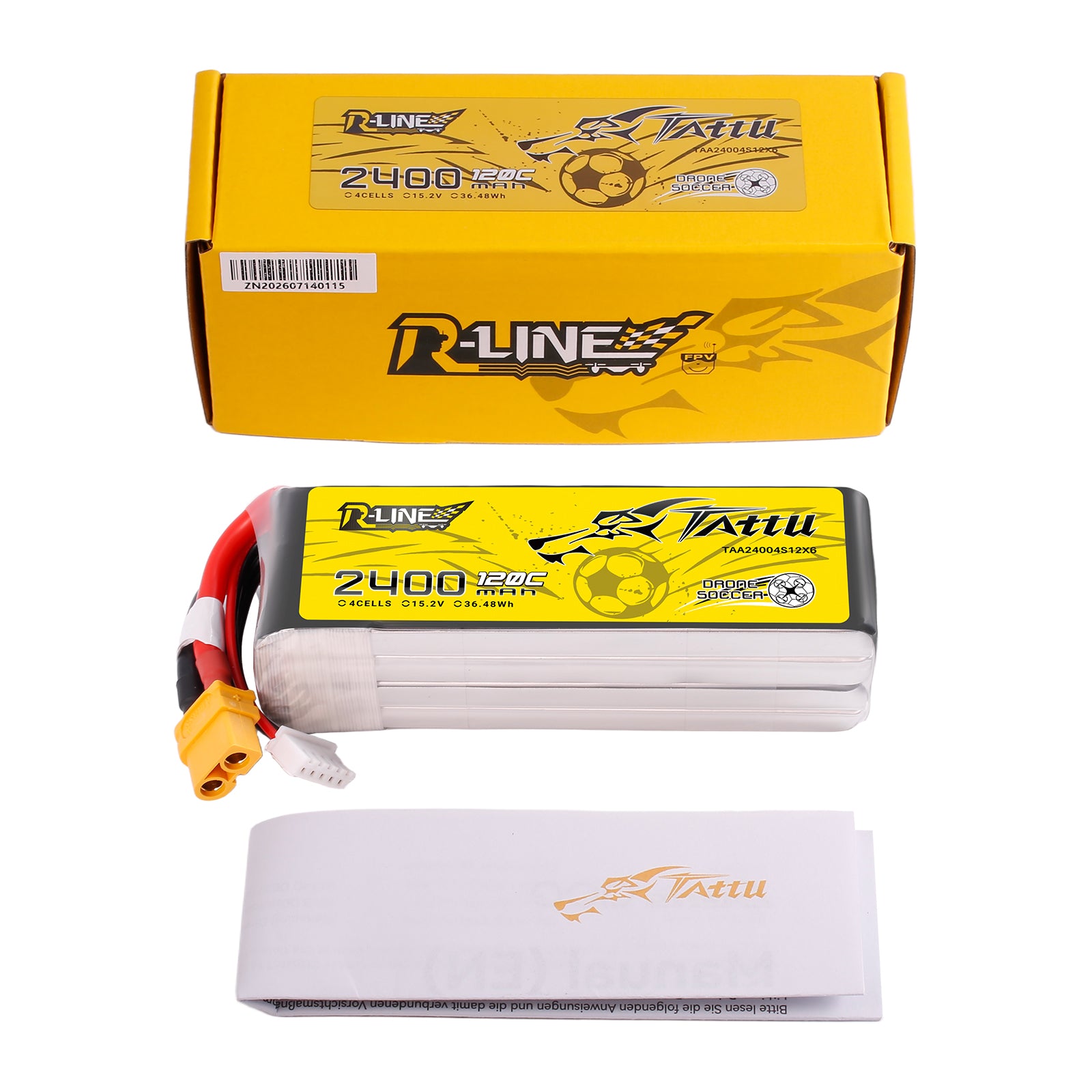 Tattu R-Line batterie lipo 2400mAh 4S HV XT60 120C