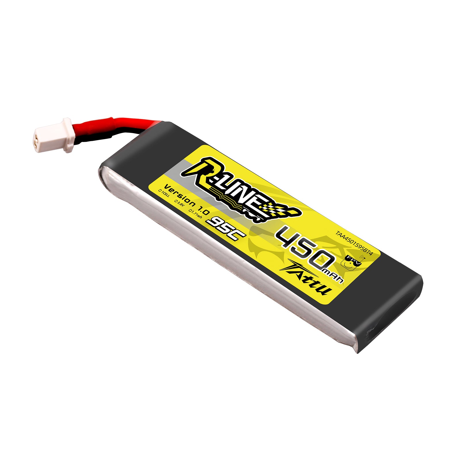 Tattu R-Line 450mAh 1S 95C Batterie Lipo 3.8V BT2.0 x4