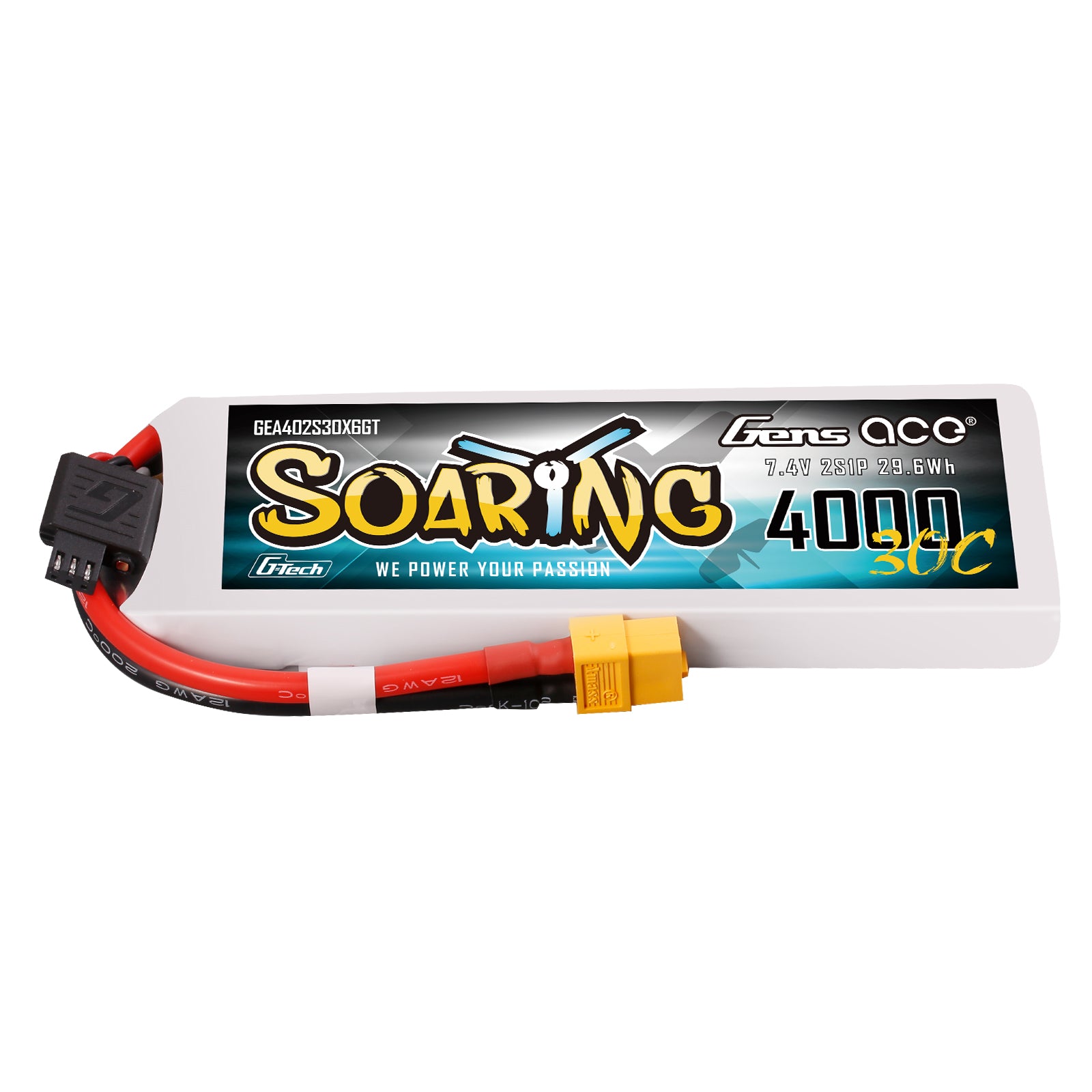 Gens ace Soaring 4000mAh 2S 30C batterie LiPo XT60 7,4V