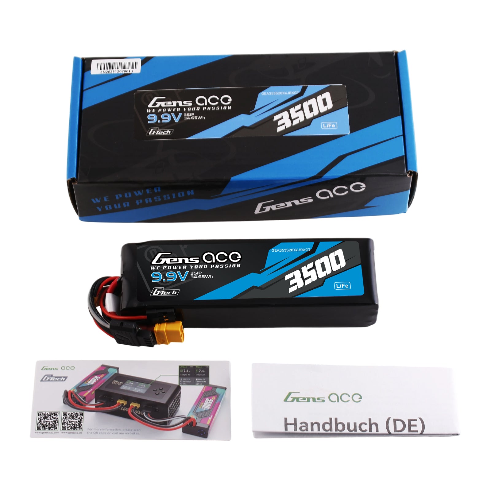 Gens Ace 3500mAh 3S 9,9V LiFe TX RX XT60