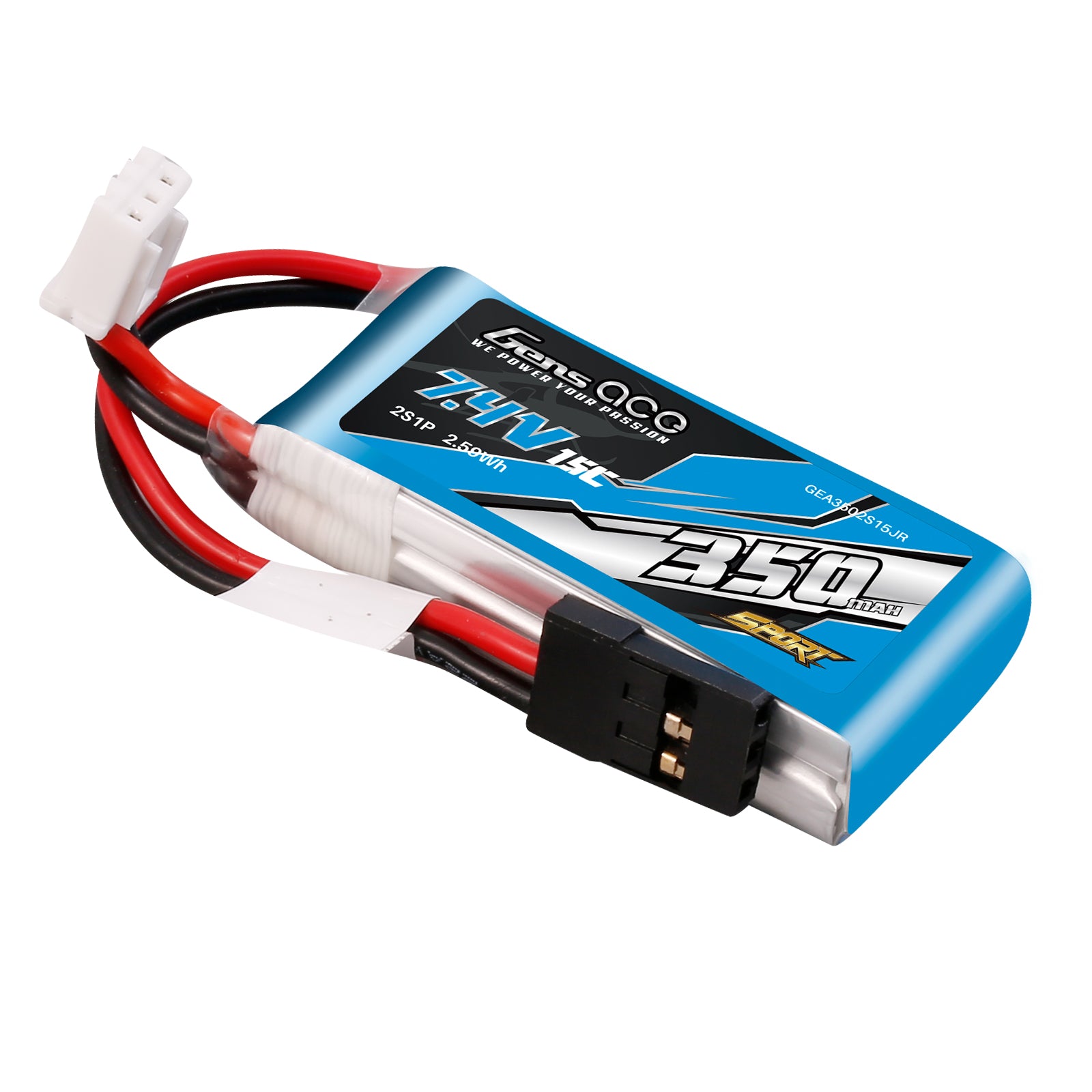 Gens Ace Sport 350mAh 2S 15C batterie LiPo JR F3K