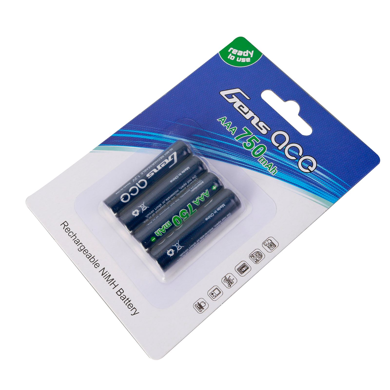 Gens Ace 750mAh AAA batterie NiMH 1,2V lot 4 Mini-Z