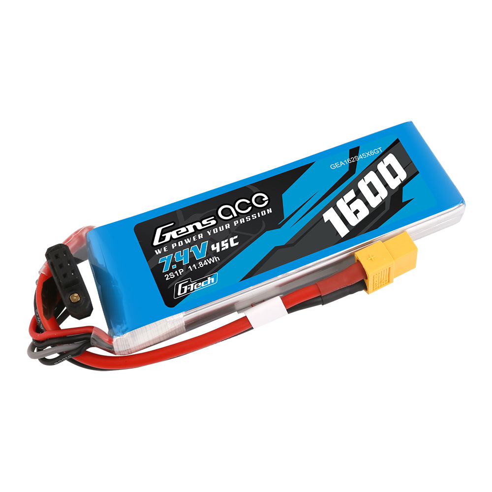 Gens Ace Car Classic 1600mAh 2S 45C batterie LiPo XT60