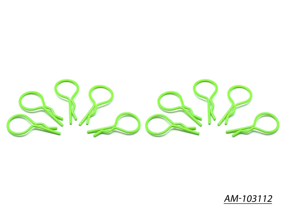Arrowmax AM-103112 Clips Carrosserie 1/10 Vert Fluo x10
