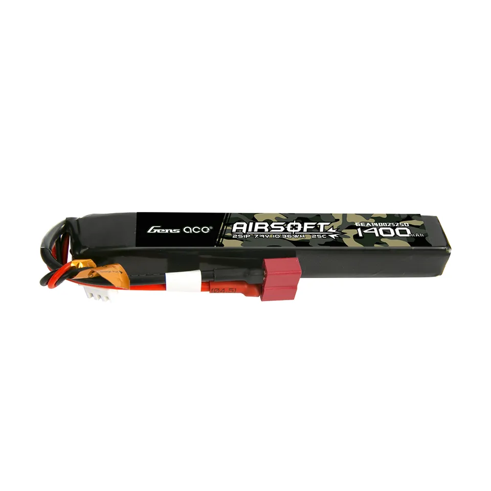 Gens Ace Airsoft Battery 1400mAh 2S batterie lipo 7.4V Deans