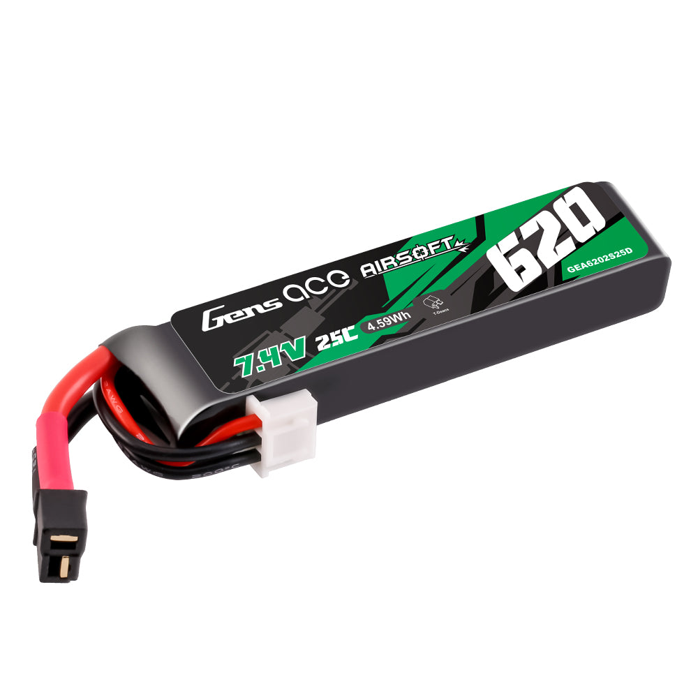 Gens Ace Airsoft Battery 620mAh 2S batterie lipo 7,4V Mini Deans