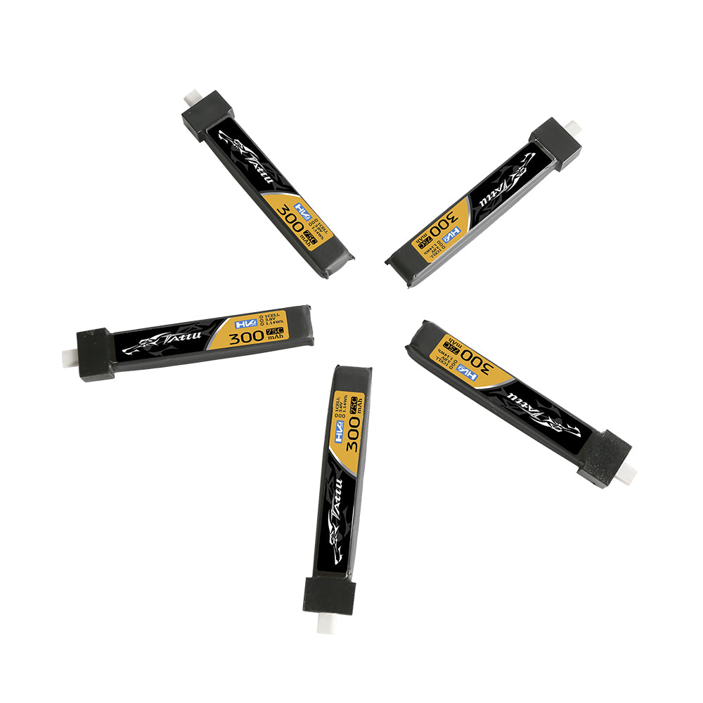 Tattu Whoop 300mAh 1S 75C batterie HV BT2.0 x5
