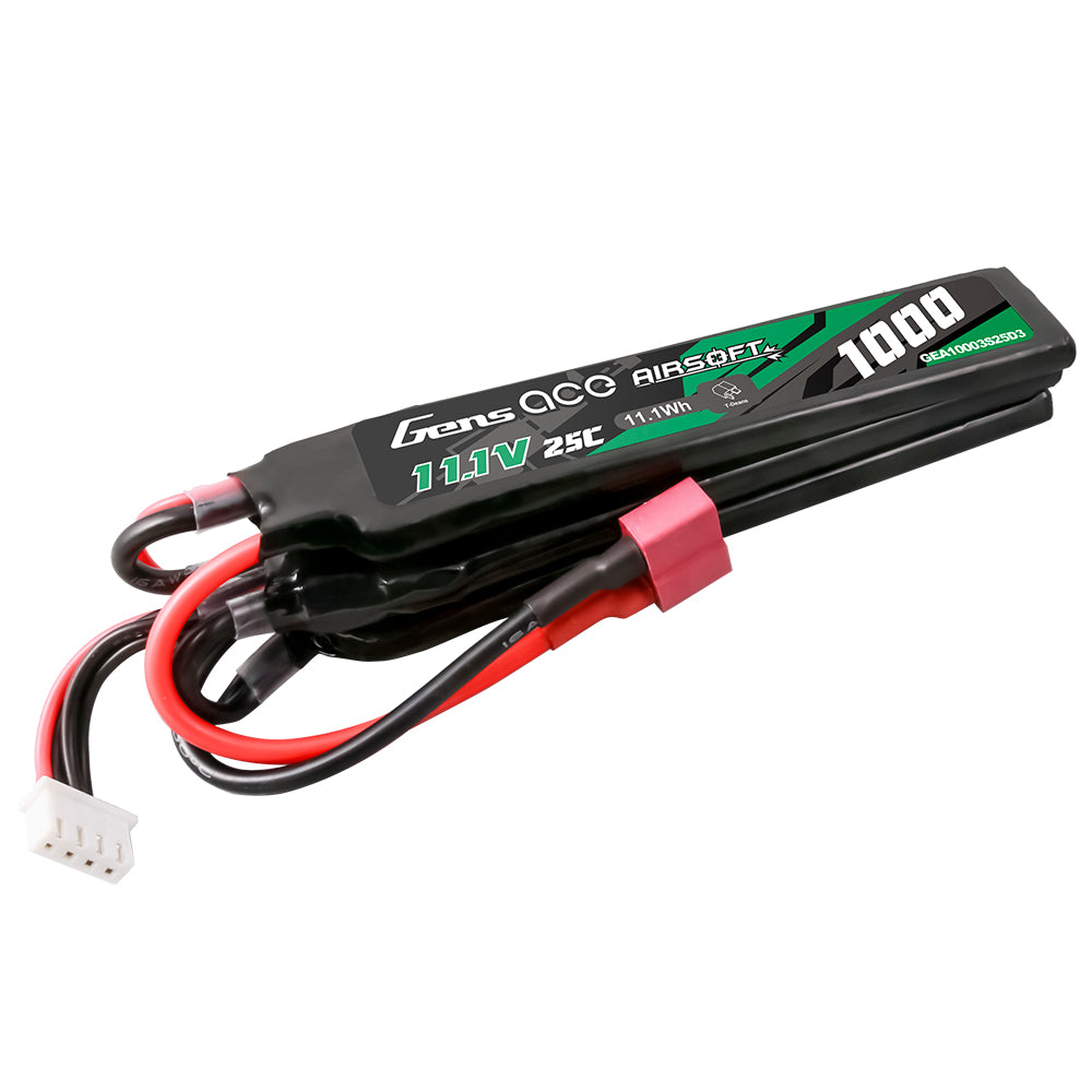 Gens Ace Airsoft 1000mAh 3S batterie LiPo 11.1V 25C Deans