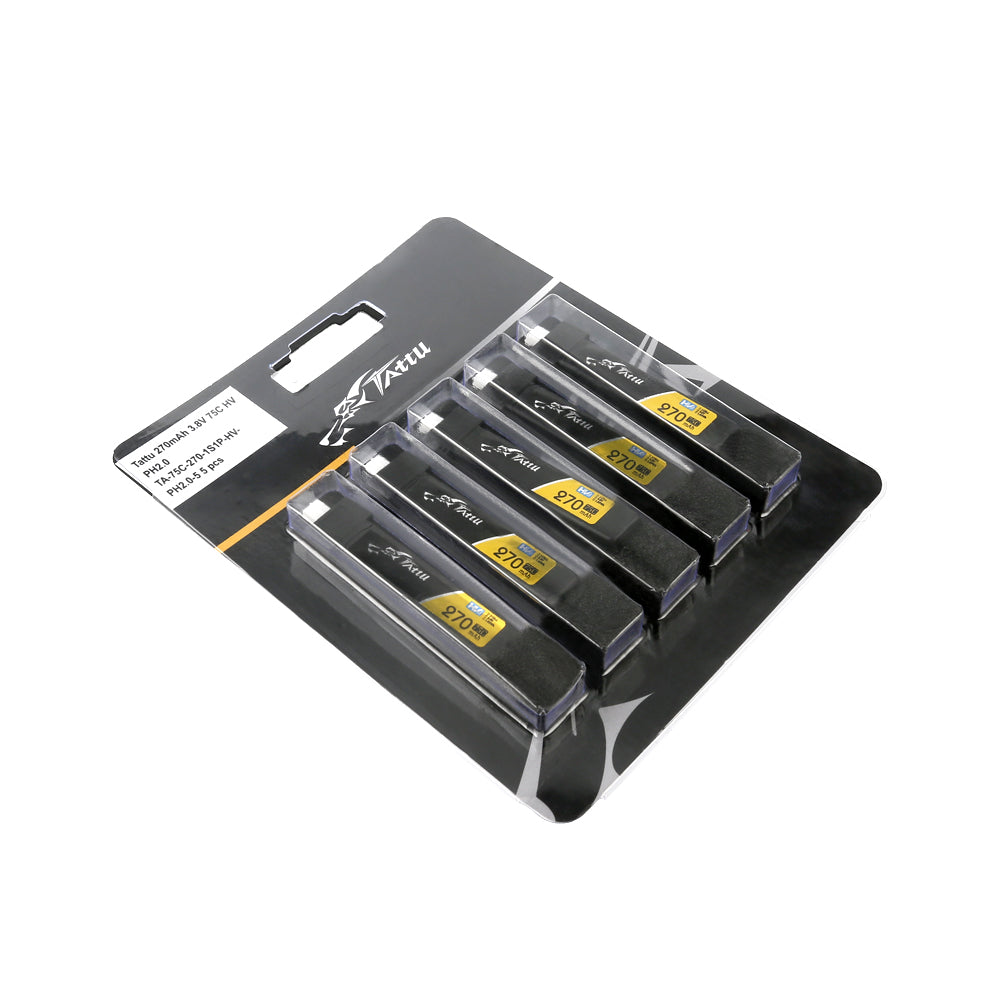 Tattu Whoop 270mAh 1S batterie LiPo HV PH2.0 75C x5