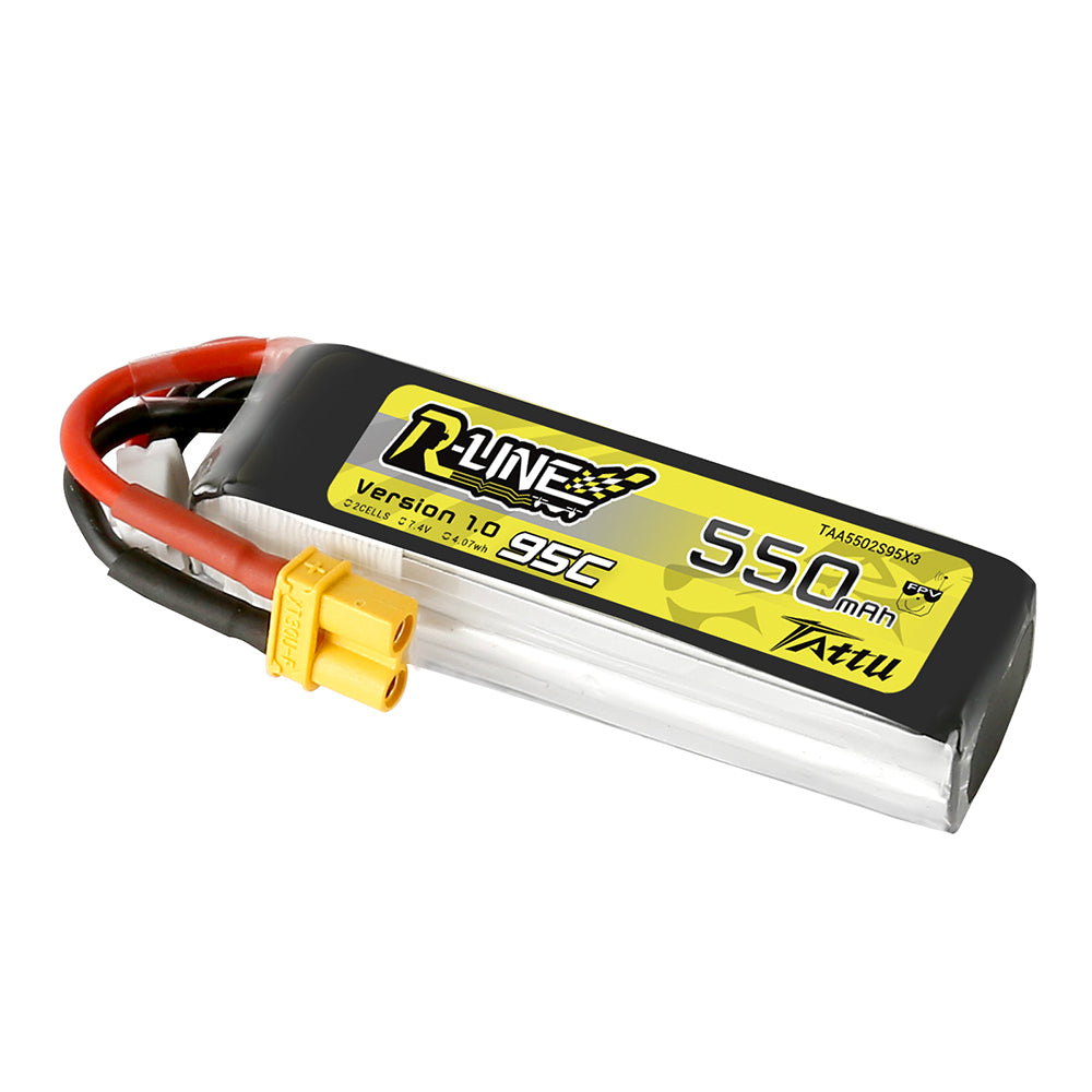Tattu R-Line 550mAh 2S 95C batterie LiPo 7.4V XT30 FPV Race