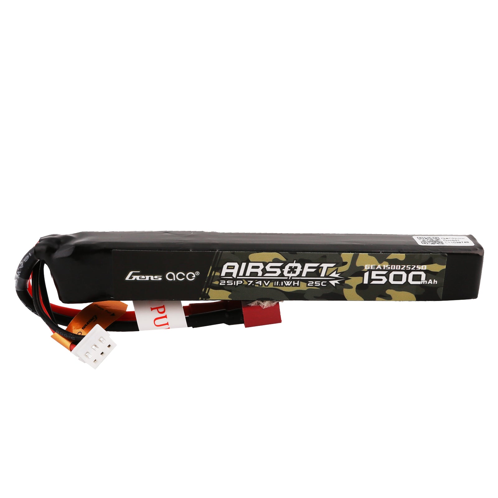 Gens Ace Airsoft Battery 1500mAh 2S batterie lipo 7,4V Deans