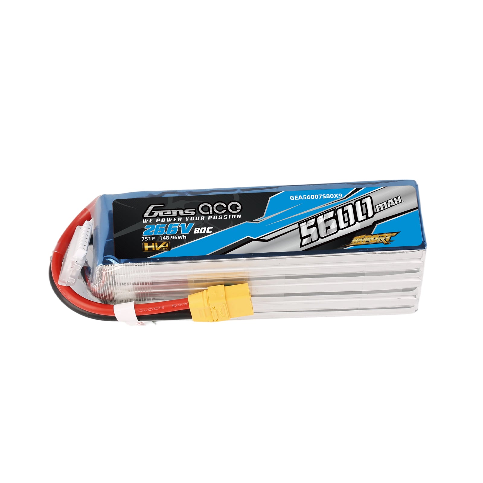 Gens Ace Sport 5600mAh 7S 80C batterie LiPo HV 26.6V XT90