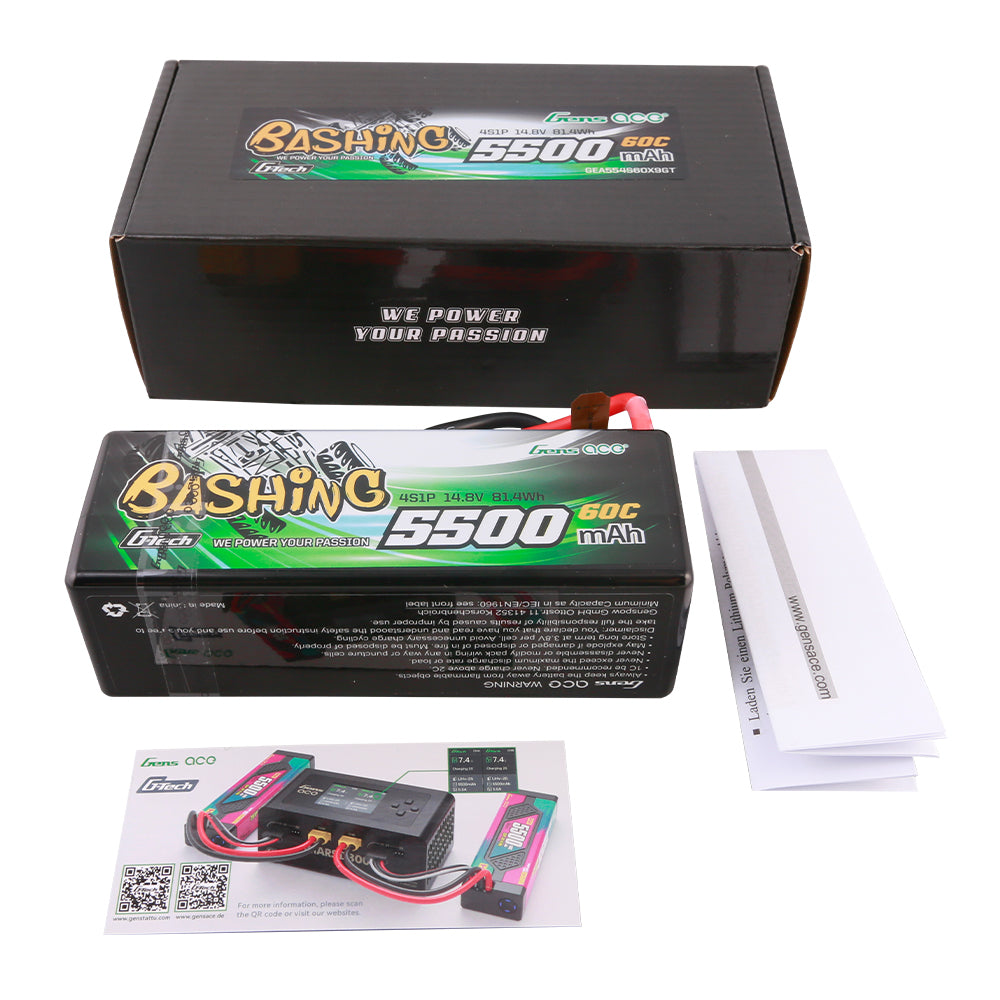 Gens Ace Bashing 5500mAh 4S batterie LiPo 60C XT90