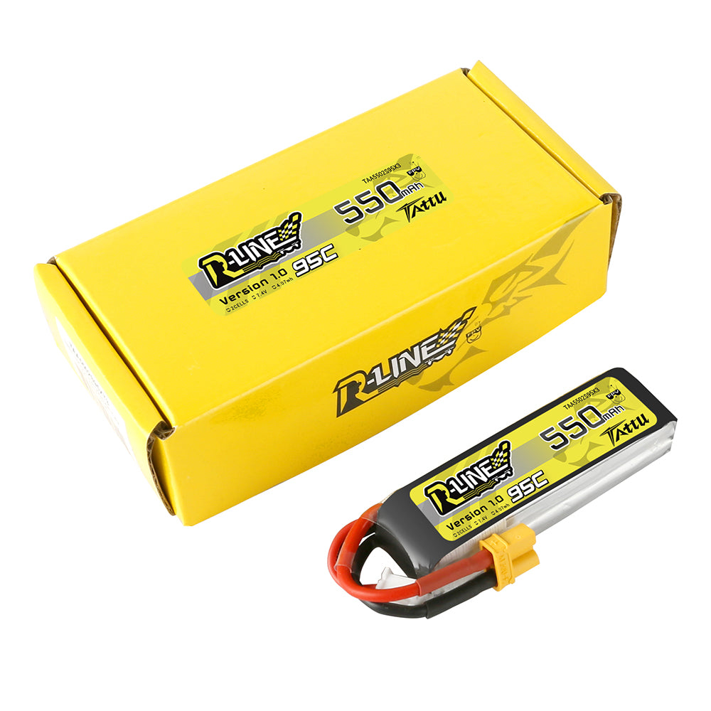 Tattu R-Line 550mAh 2S 95C batterie LiPo 7.4V XT30 FPV Race
