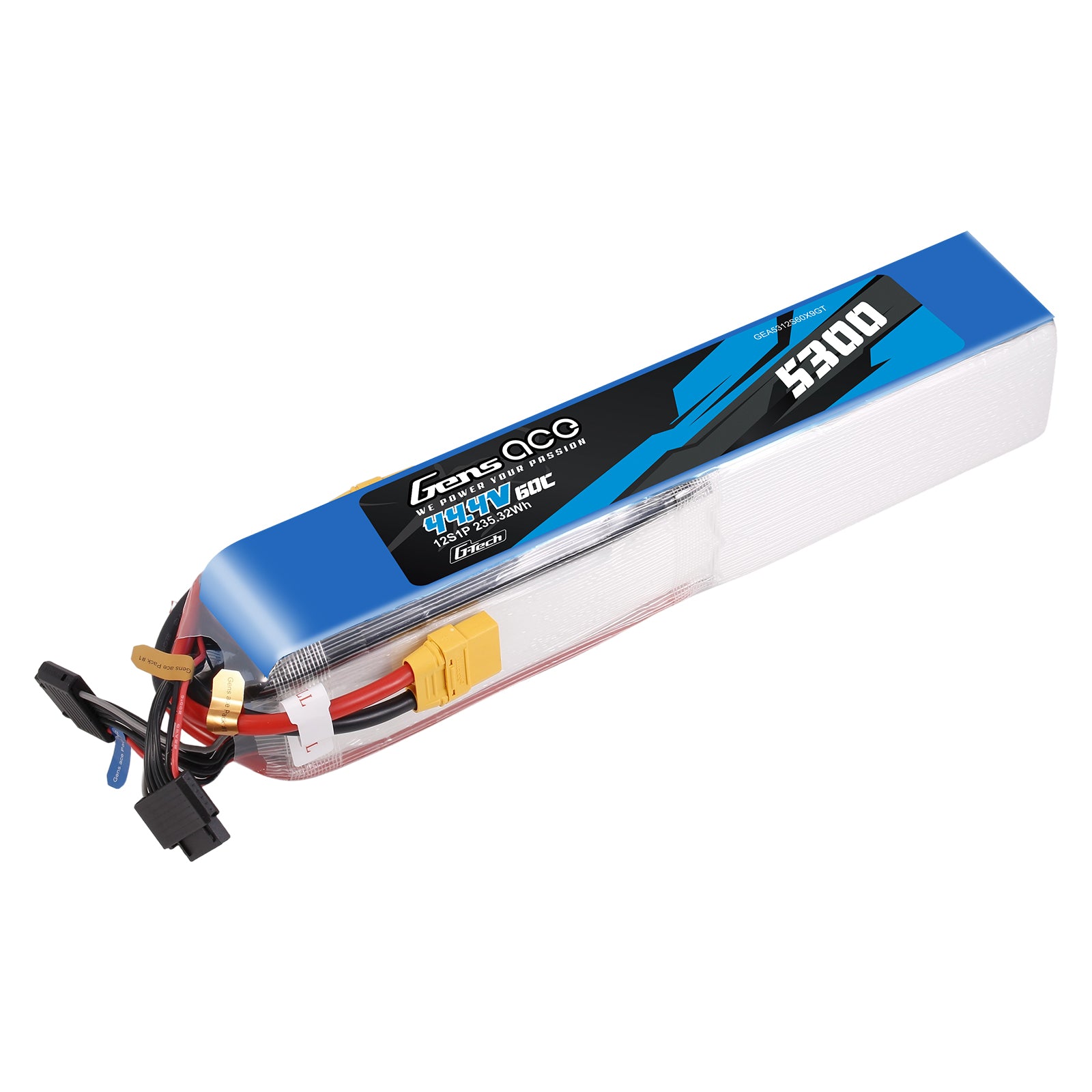 Gens Ace 5300mAh 12S 60C batterie LiPo 44,4V XT90 héli