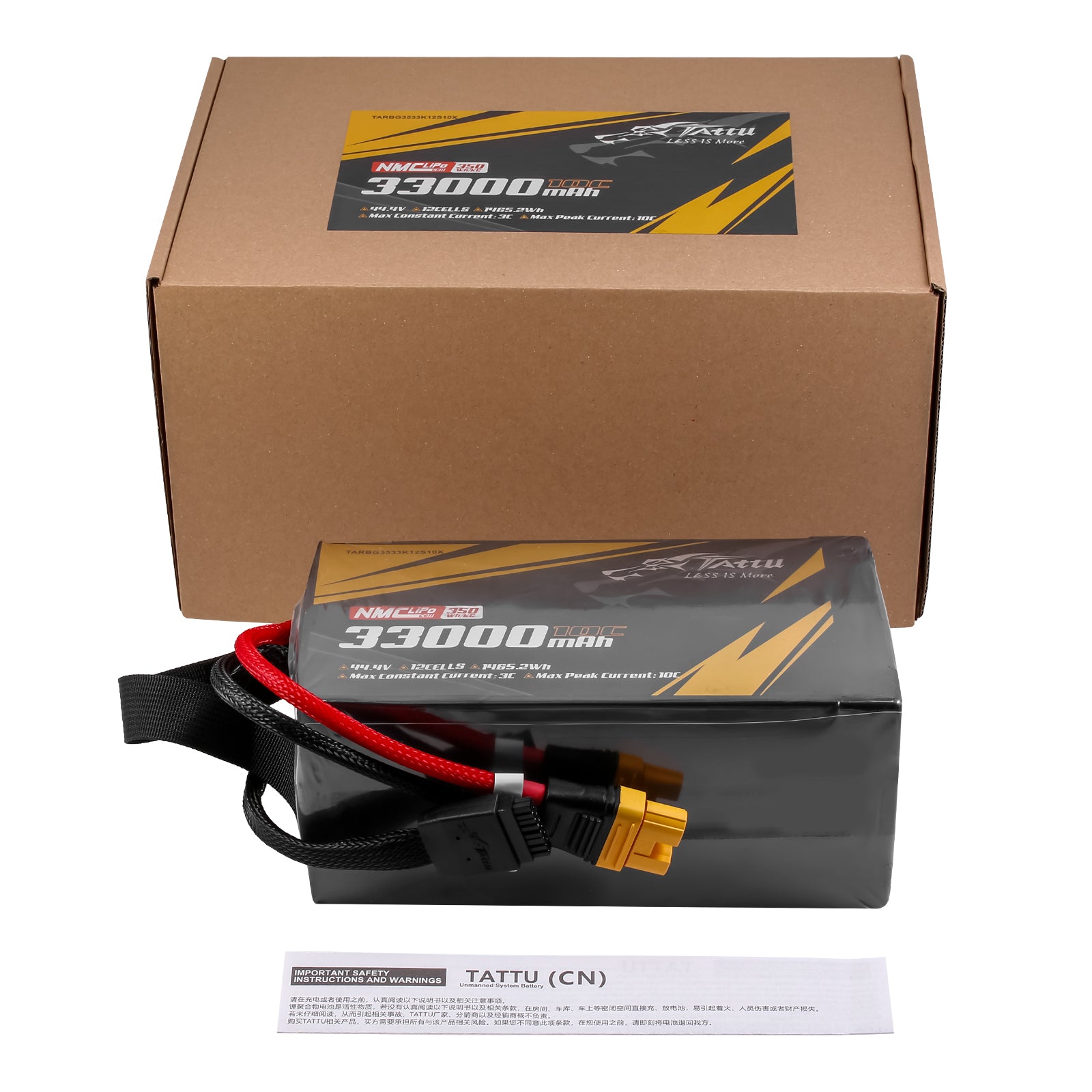 Tattu Semi-Solid 33000mAh 12S 10C batterie LiPo 44.4V AS150U