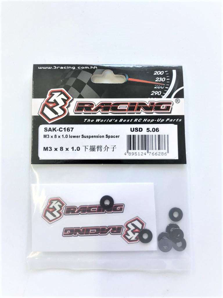 3Racing Cero SAK-C167 Cale Suspension M3x8 1mm