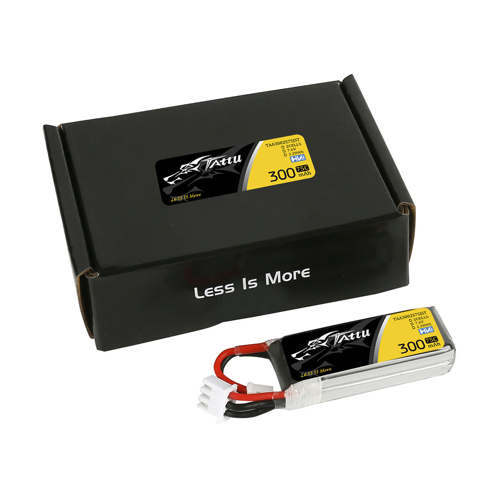 Tattu 300mAh 2S 75C batterie LiPo HV JST-PHR Tinyhawk