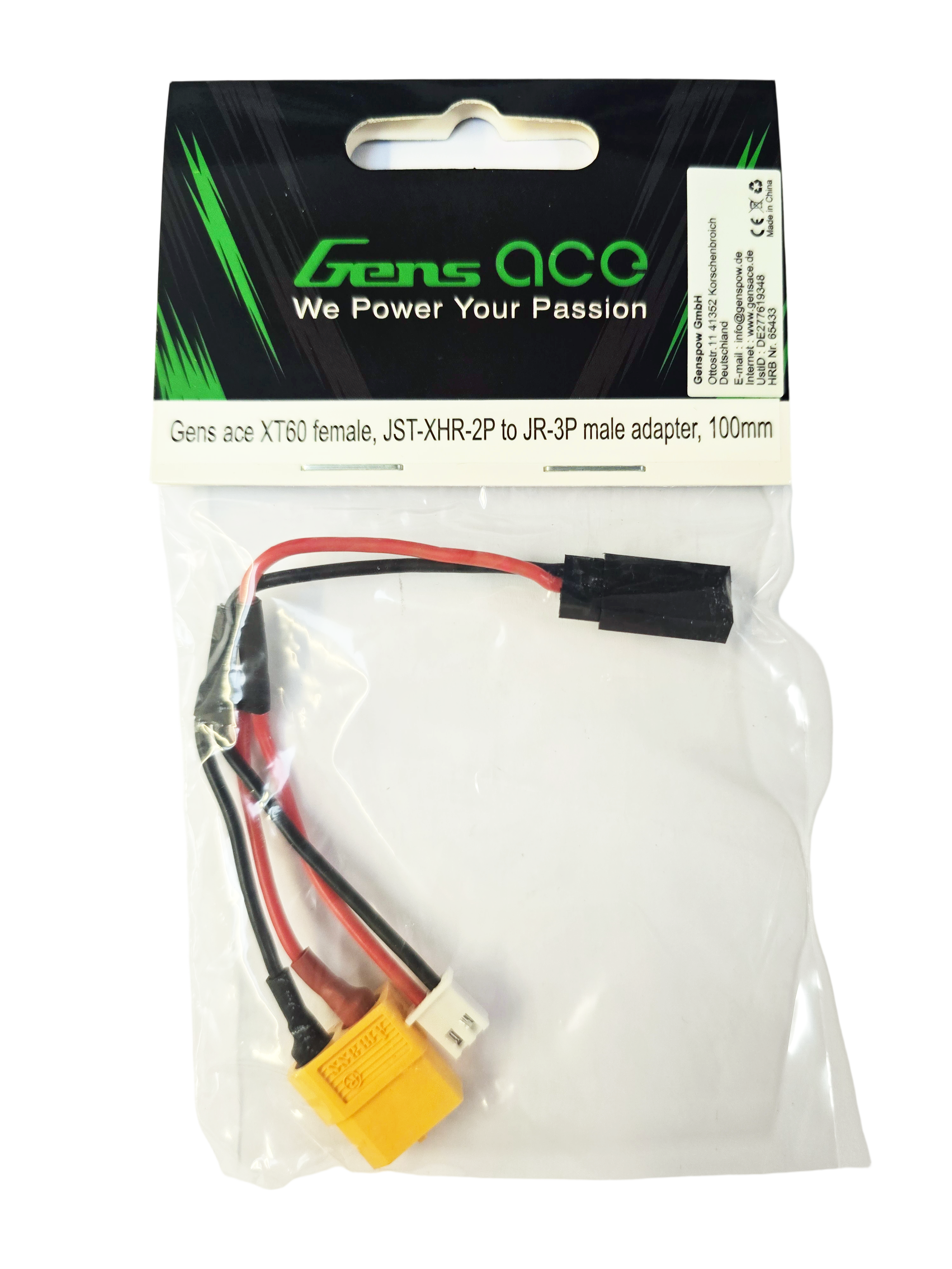 Gens Ace Accessories adaptateur XT60 JST JR 100mm