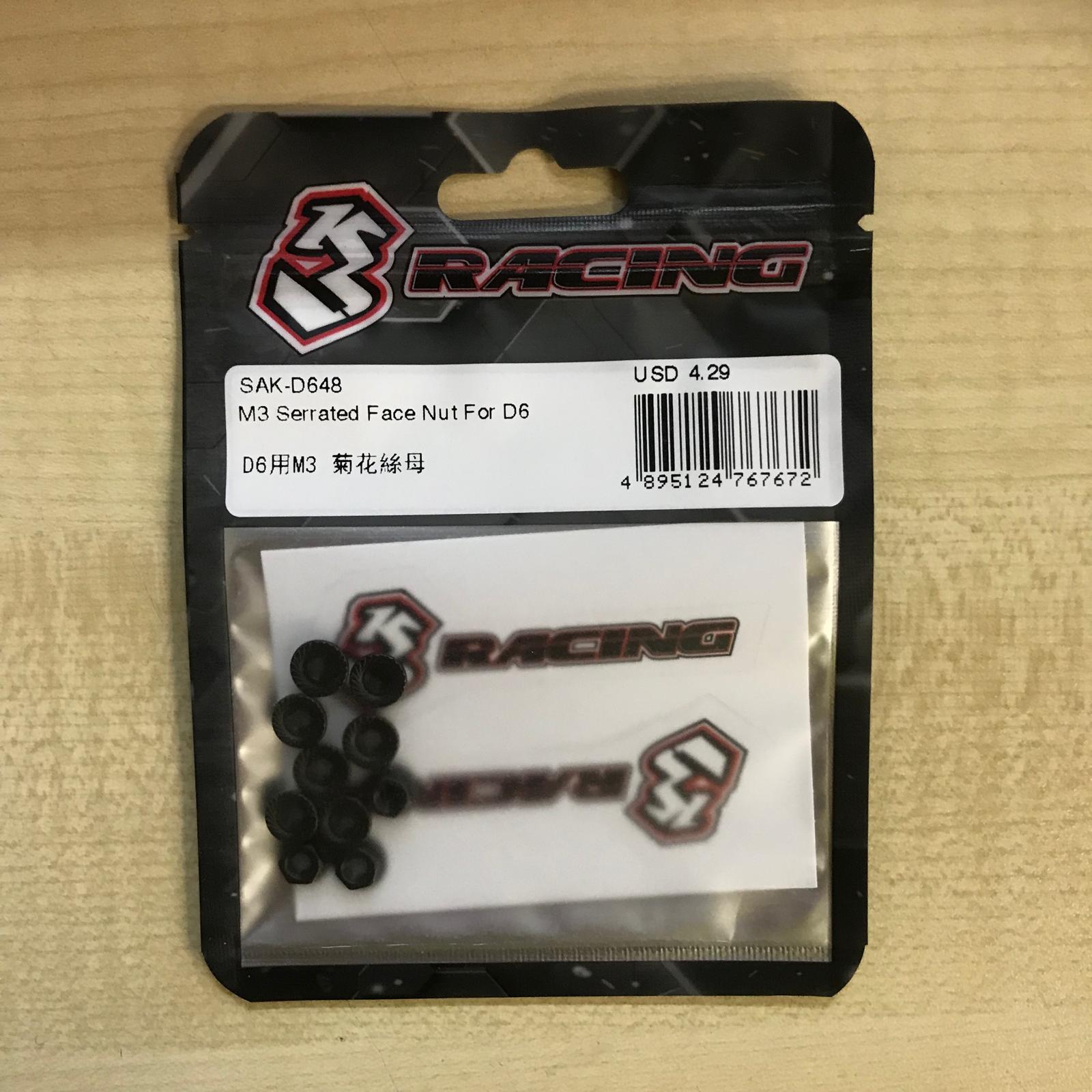 3Racing Sakura SAK-D648 écrou M3 cranté D6