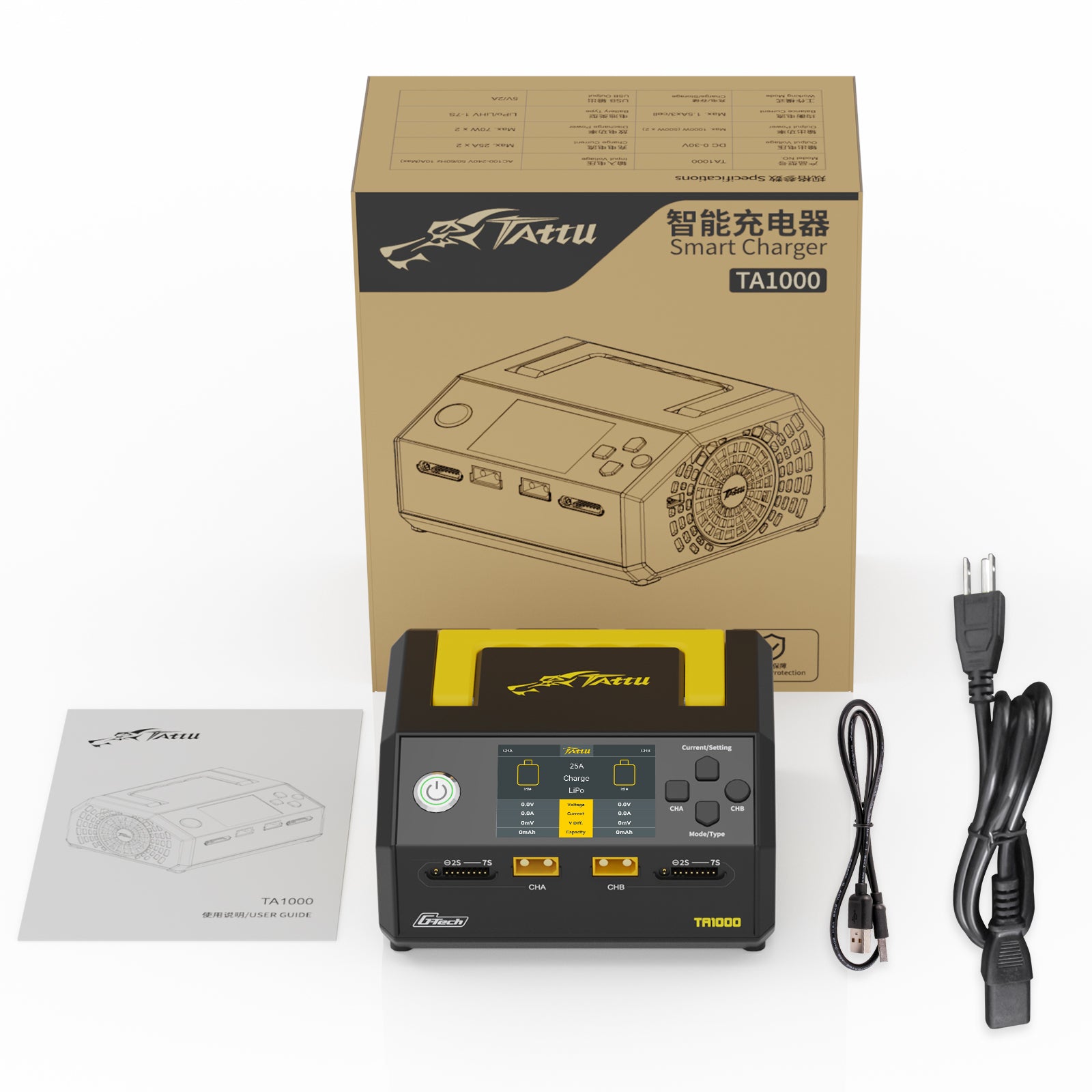 Tattu TA1000 Chargeur Smart 2 Voies AC 1000W 50A