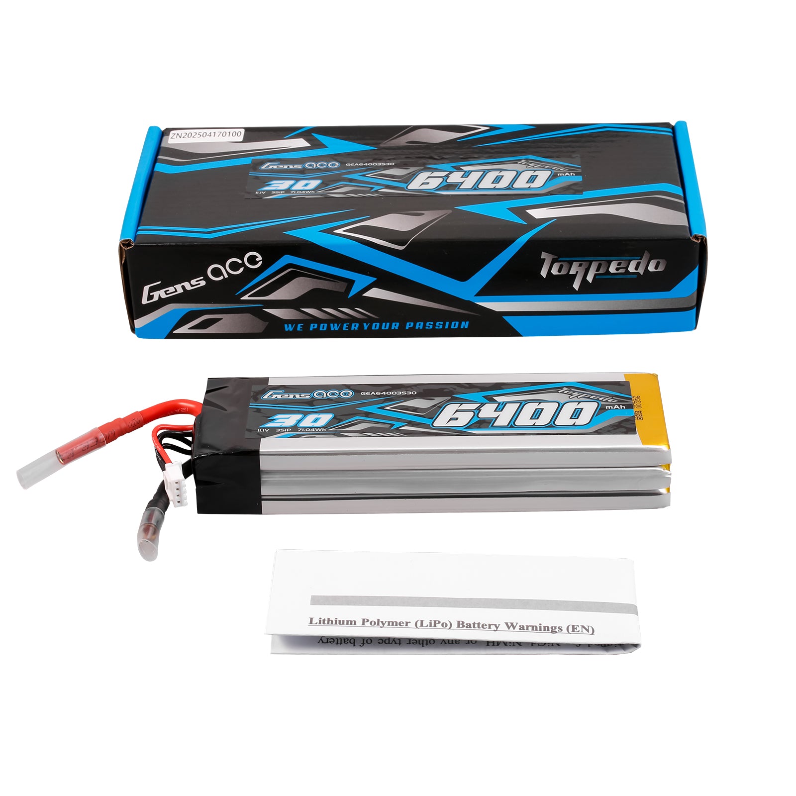 Gens ace Car Classic 6400mAh 3S batterie lipo bateau 4.0mm