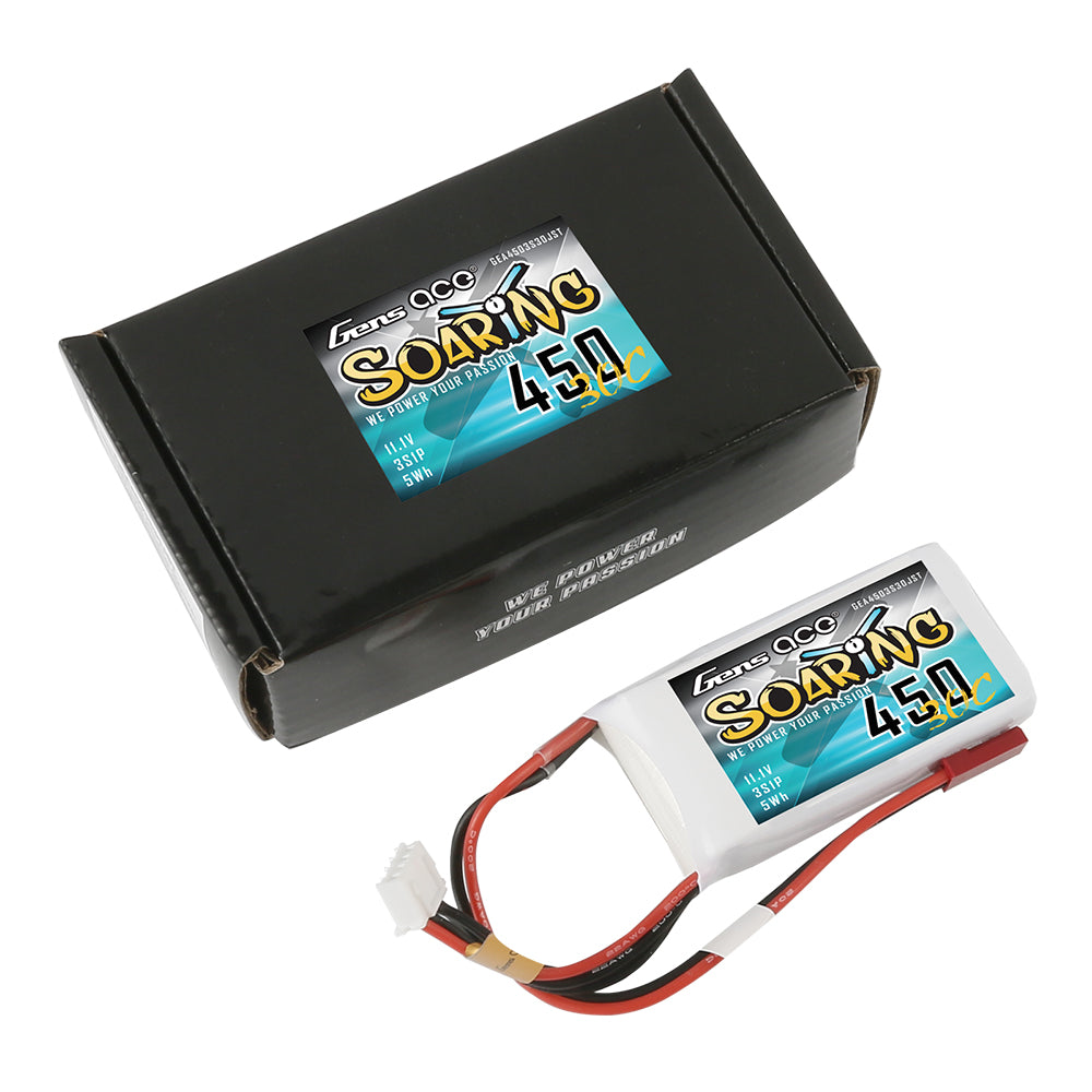 Gens Ace Air Classic 450mAh 3S batterie LiPo 30C JST
