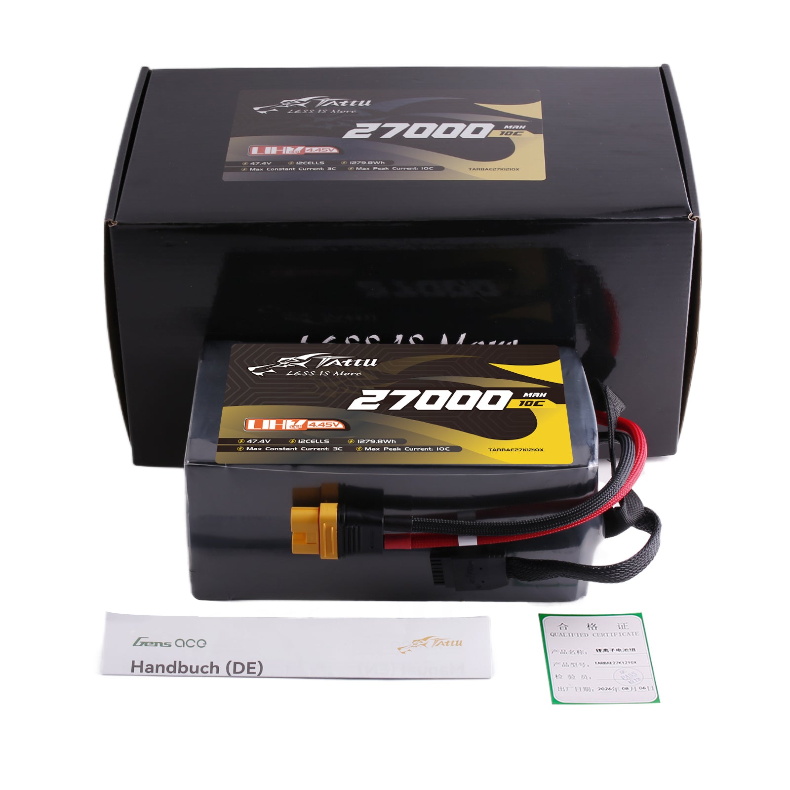 Tattu Ultra High Voltage batterie LiPo 12S 27000mAh AS150U-F