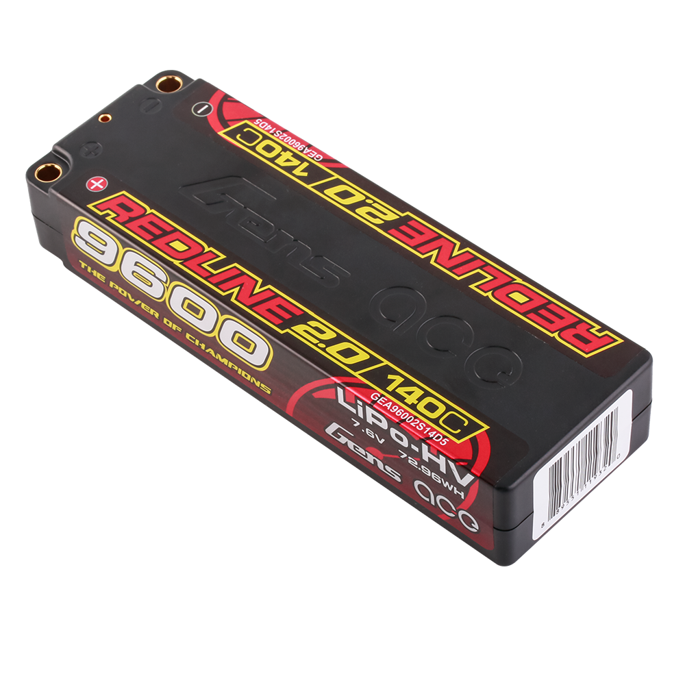 Gens ace Redline 9600mAh 2S batterie lipo HV 140C hardcase