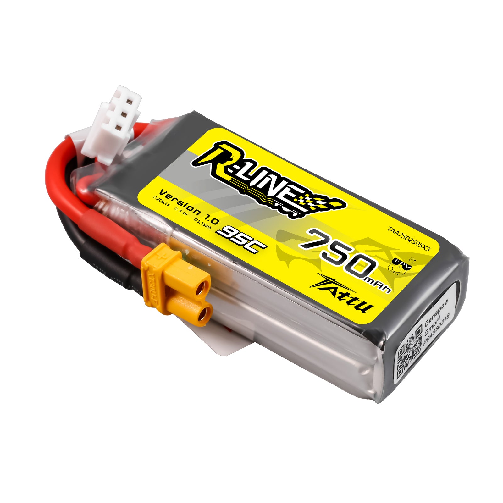 Tattu R-Line 750mAh 2S 95C batterie LiPo XT30