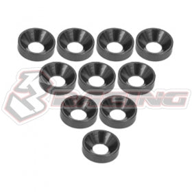 3RACING PARTS Rondelle alu fraisée M3 x10 noir