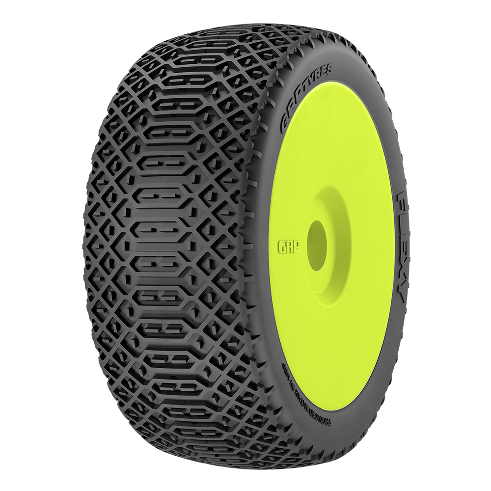 GRP 1:8 Buggy Flexy S35 pneus collés x2 jaune clay